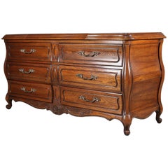 Vintage French Six-Drawer Bombe Style Chest of Drawers, circa 1930