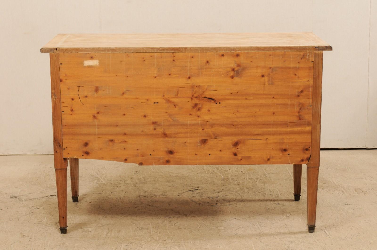 French Six-Drawer Carved Pale Wood Chest from the Mid-20th Century 8