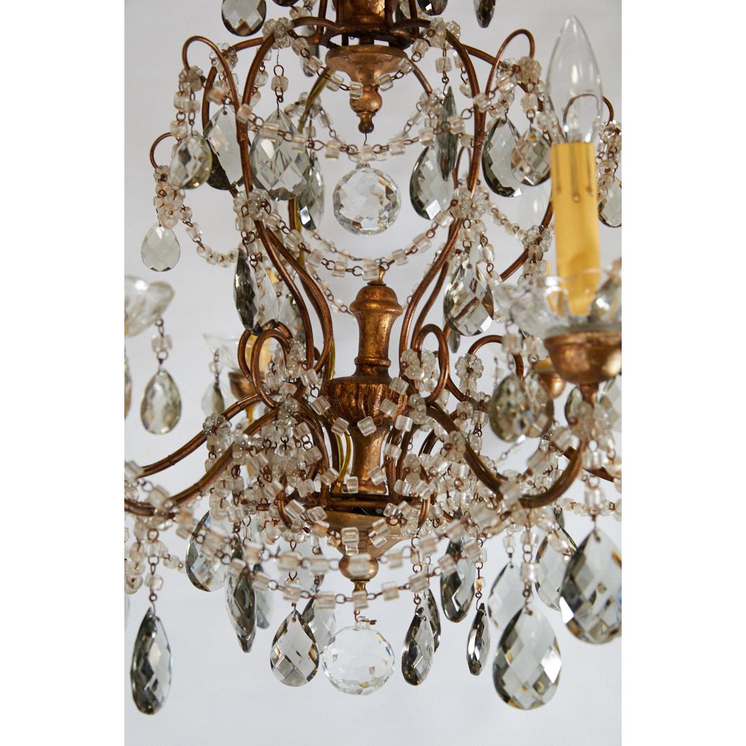 Louis XV French Six Light Crystal Chandelier For Sale