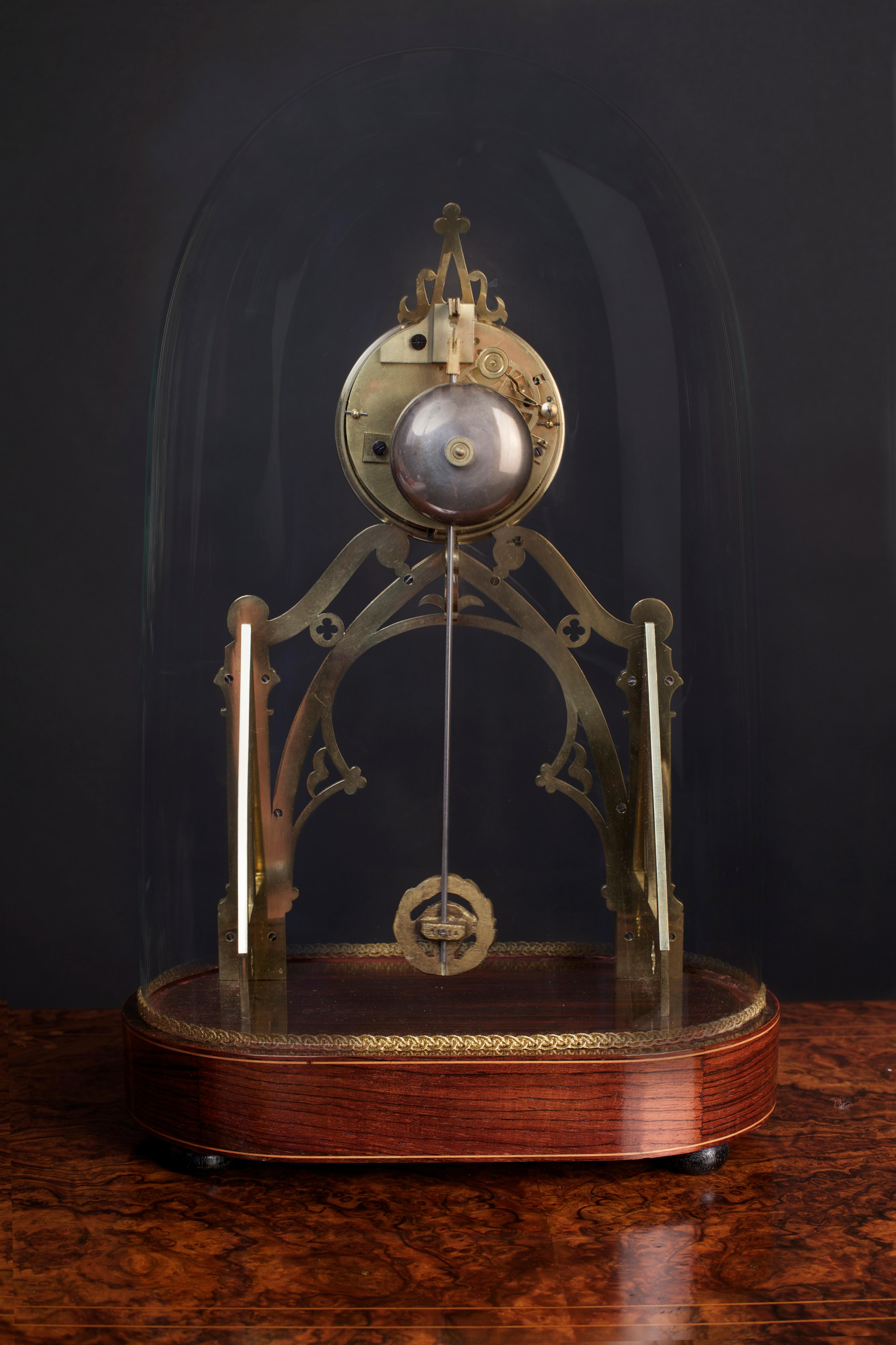 Napoléon III Horloge de cheminée squelette français en vente