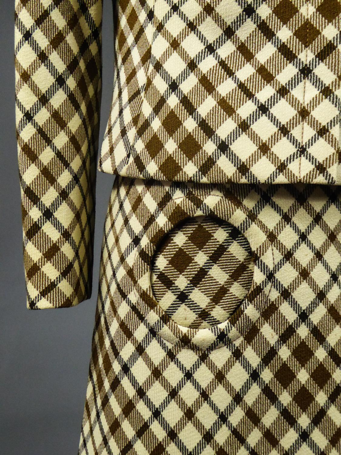 Brown French Skirt Suit Demi-Couture Christian Dior / Bérénice Marseille Circa 1968