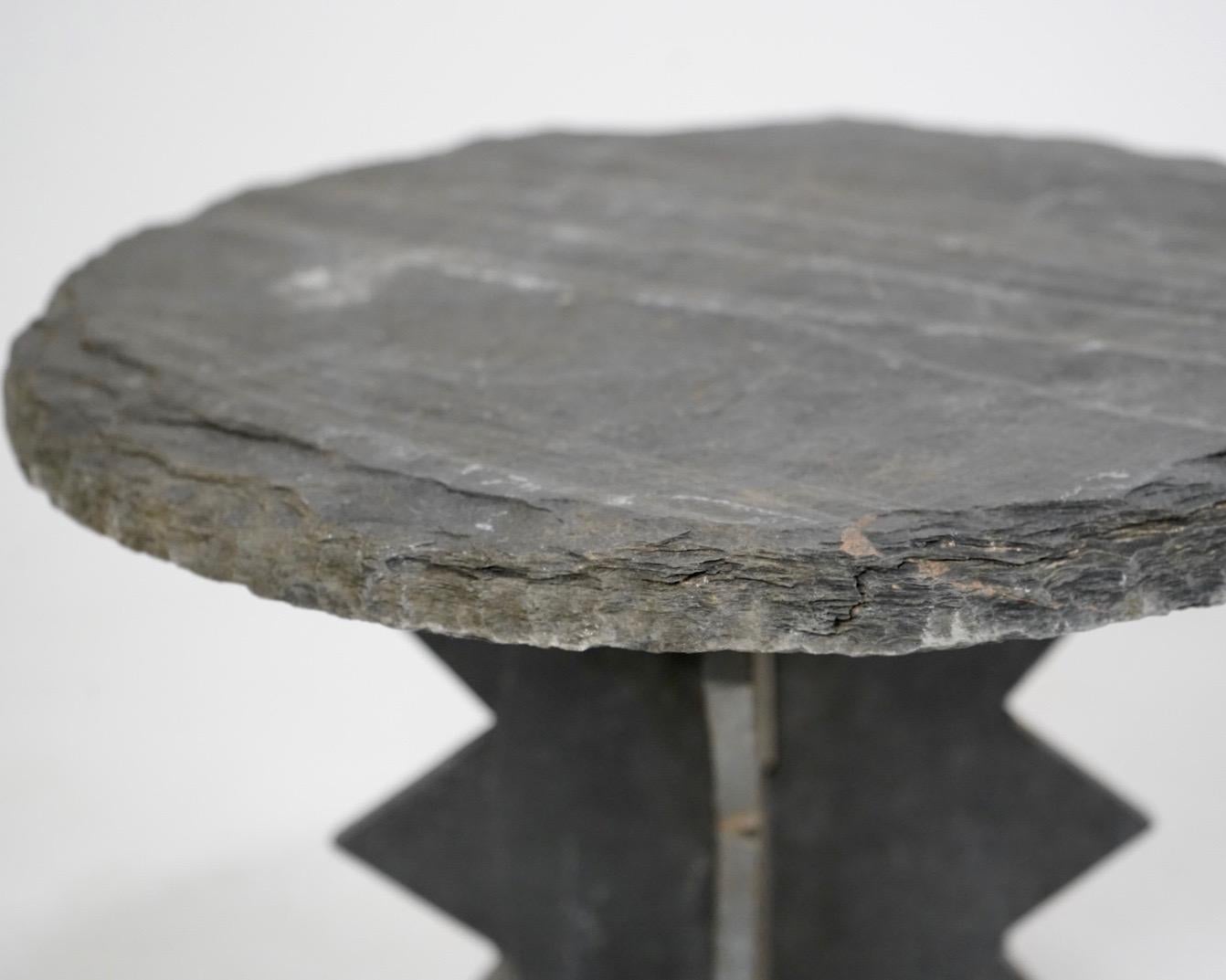 French Slate Low Side Lamp Table 2