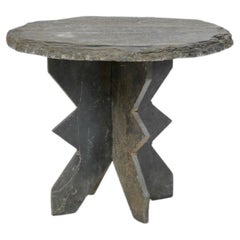 French Slate Low Side Lamp Table