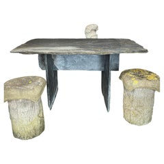 French slate table circa 1950