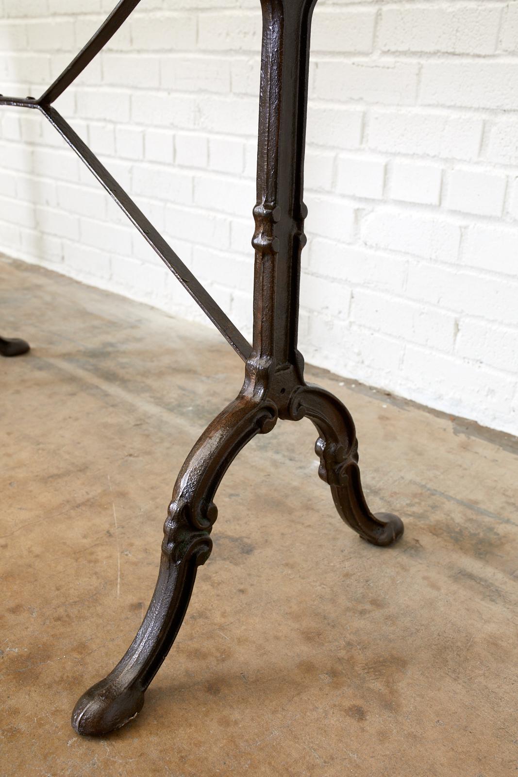 French Slate Top Triple Iron Leg Pastry Table 4