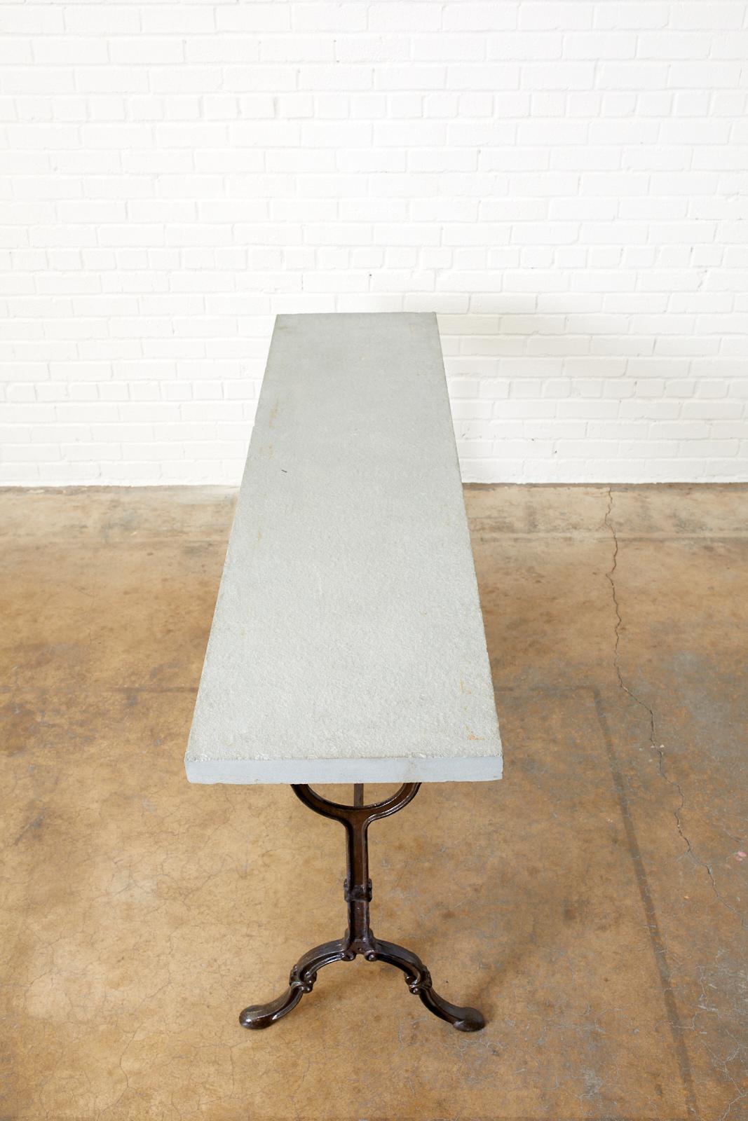 French Slate Top Triple Iron Leg Pastry Table 8