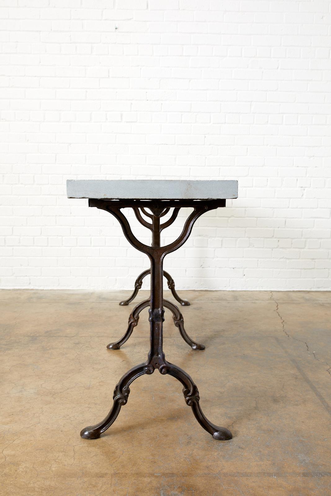 French Slate Top Triple Iron Leg Pastry Table 9