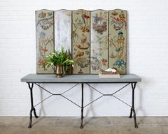 French Slate Top Triple Iron Leg Pastry Table