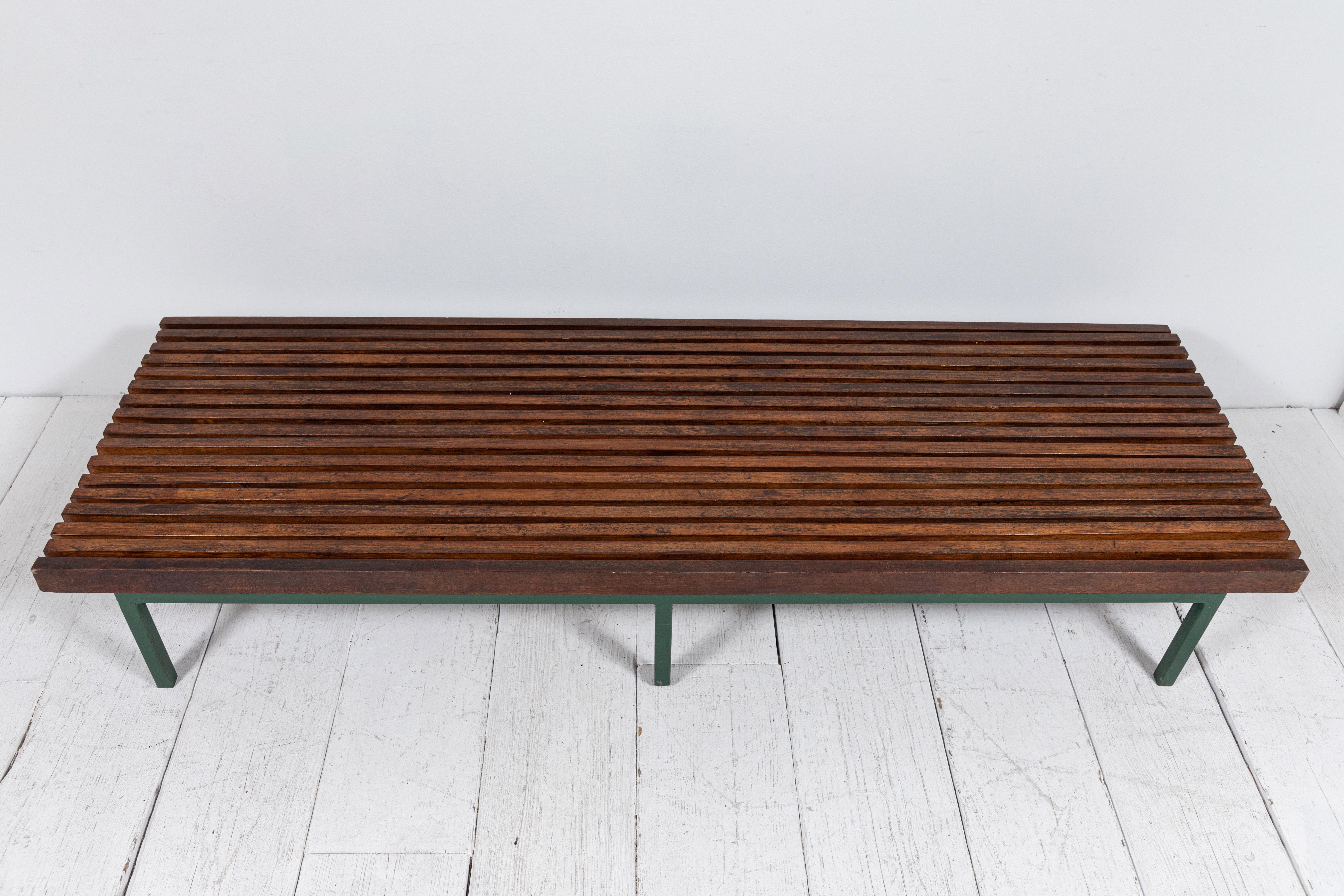 Mid-20th Century French Slatted Low Coffee Table
