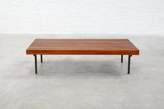 French Slatted Wood Coffee Table / Bench 1960's