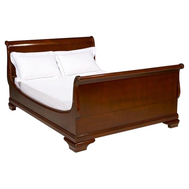 French Sleigh Bed, 20th Century For Sale at 1stDibs