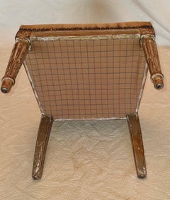 French Slipper Chair XVIII Century with flower brocade in petit point