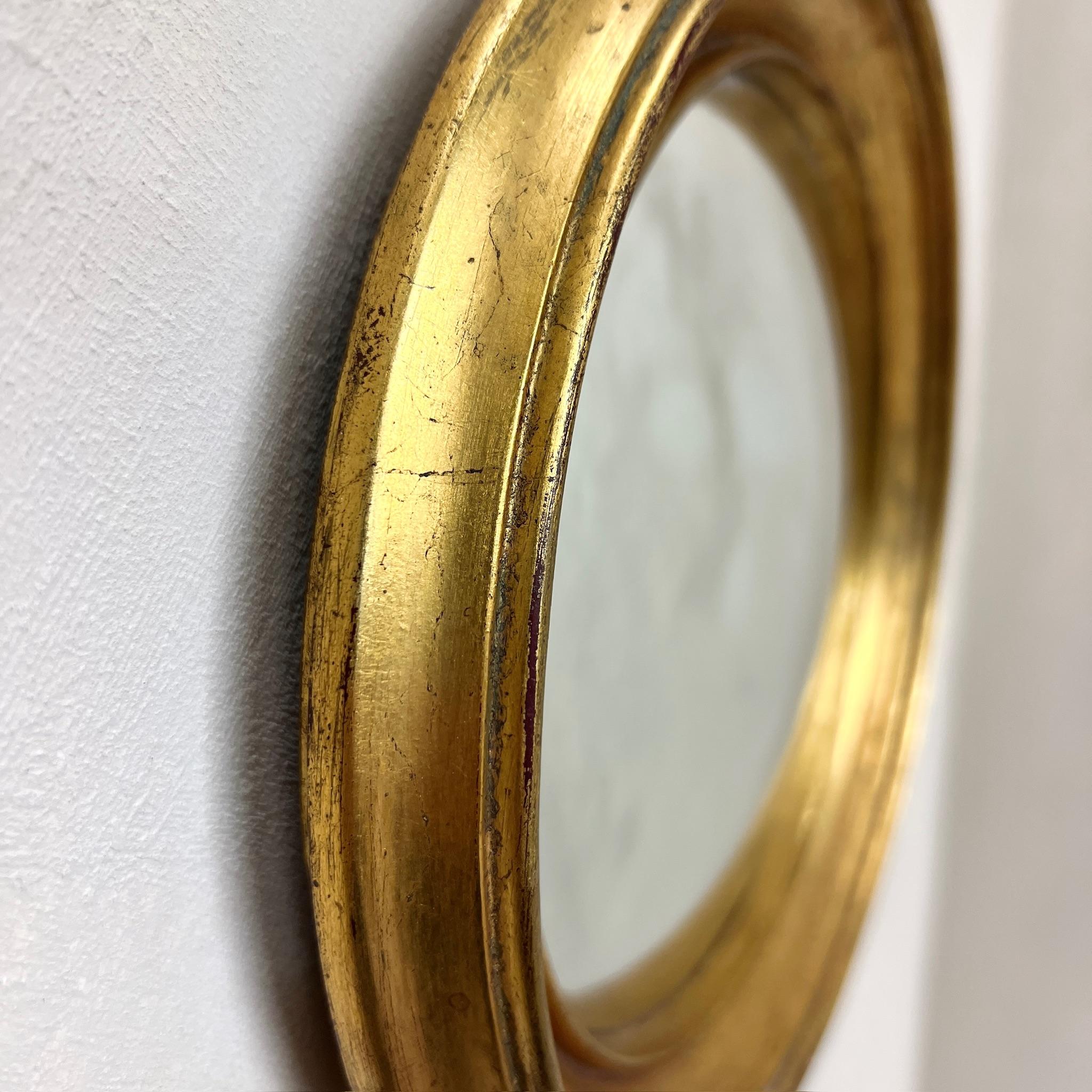 French Small 1950's Gilt Convex Mirror 2