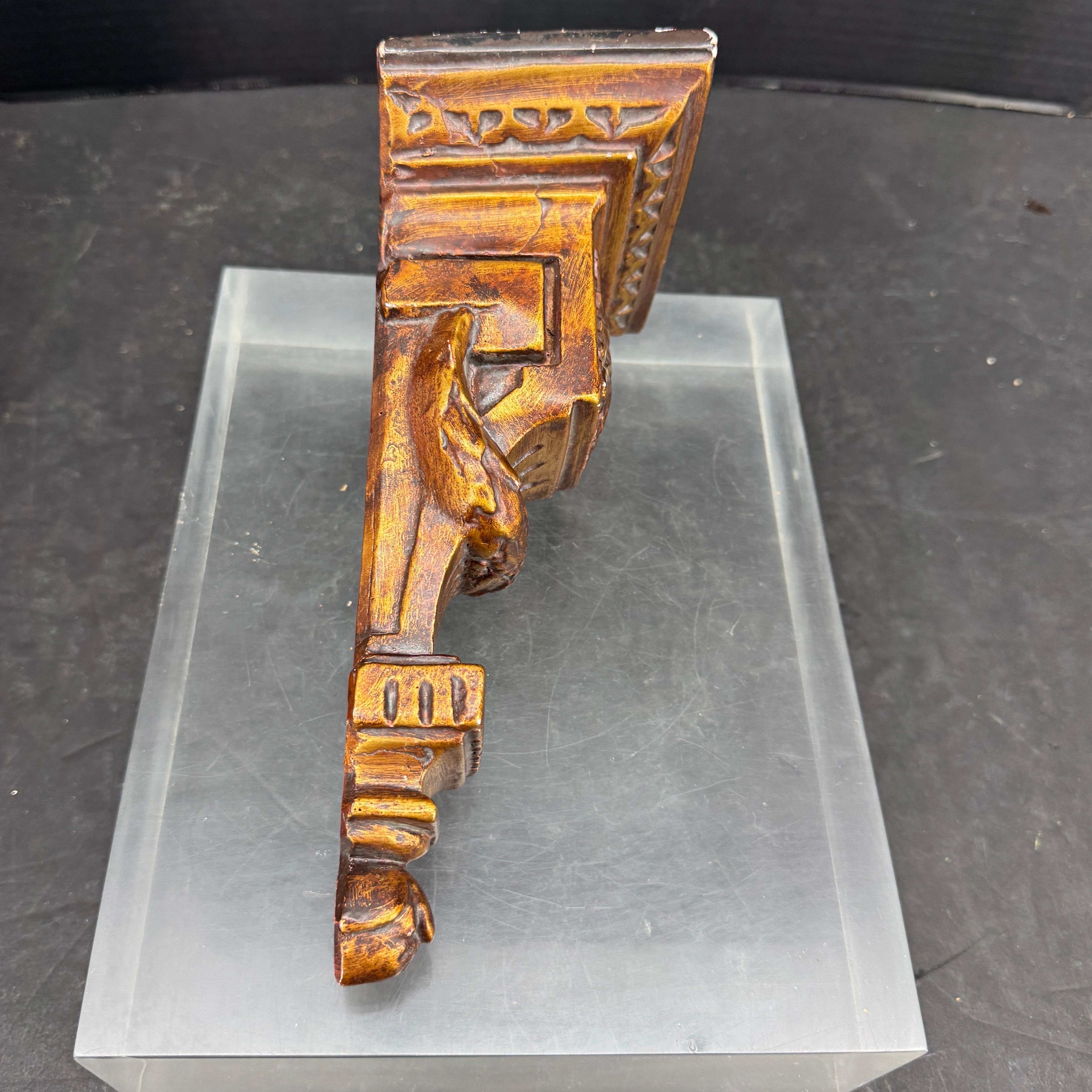 Gilt French Small Architectural Gilded Wall Fragment Shelf For Sale