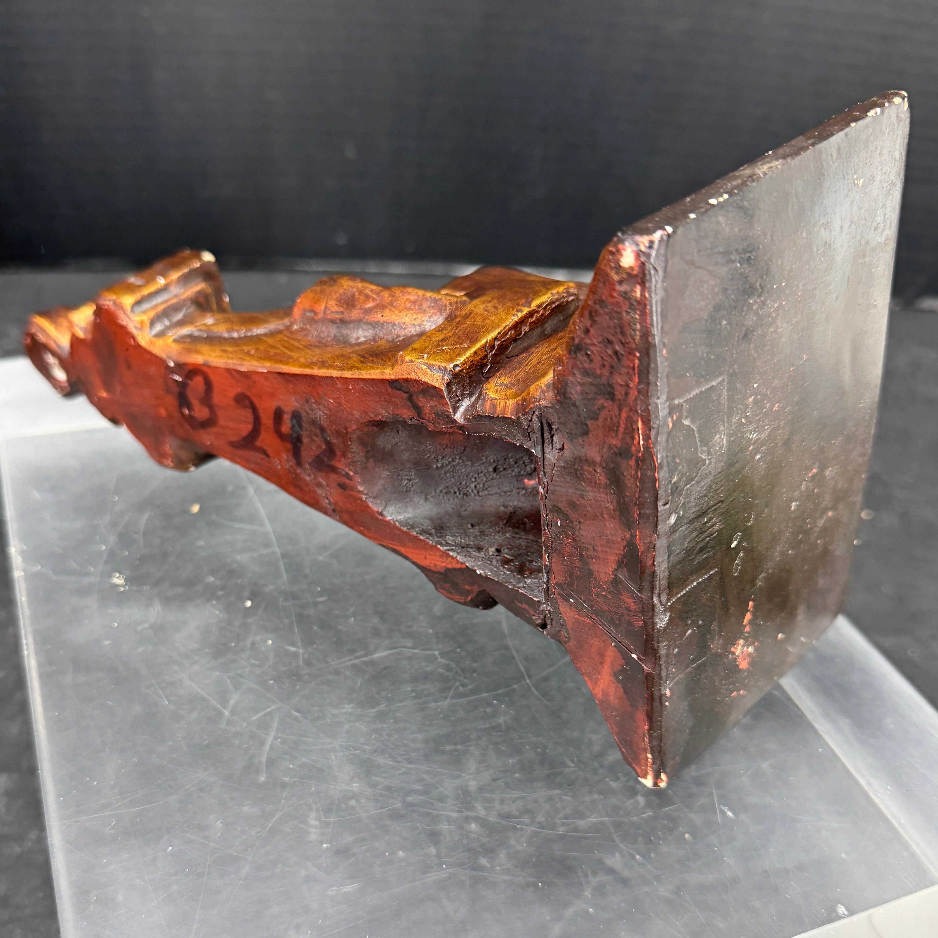French Small Architectural Gilded Wall Fragment Shelf For Sale 2