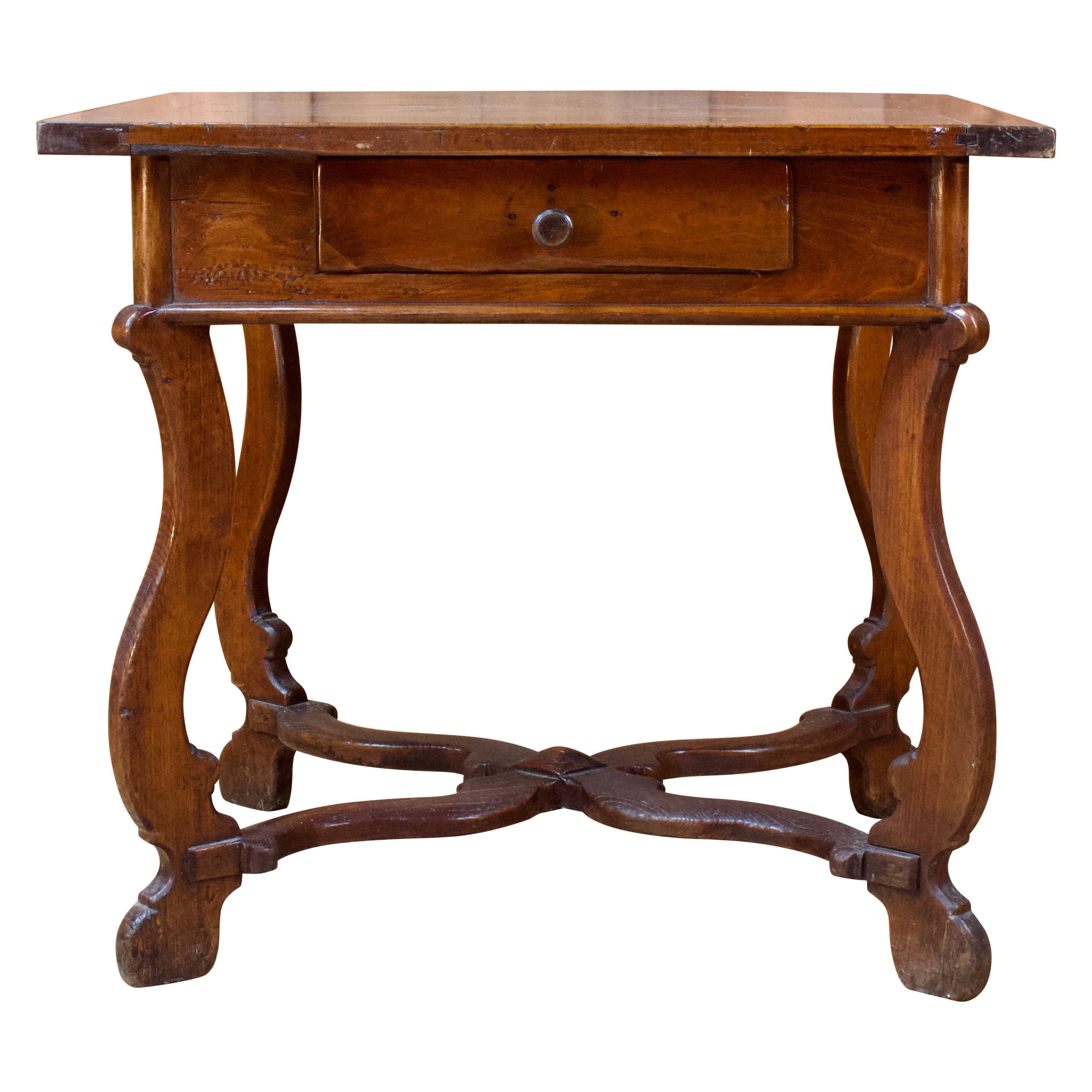 Francés Pequeña mesa "hueso de oveja" en madera de frutal - Estilo Luis XIV - Siglo XIX en venta