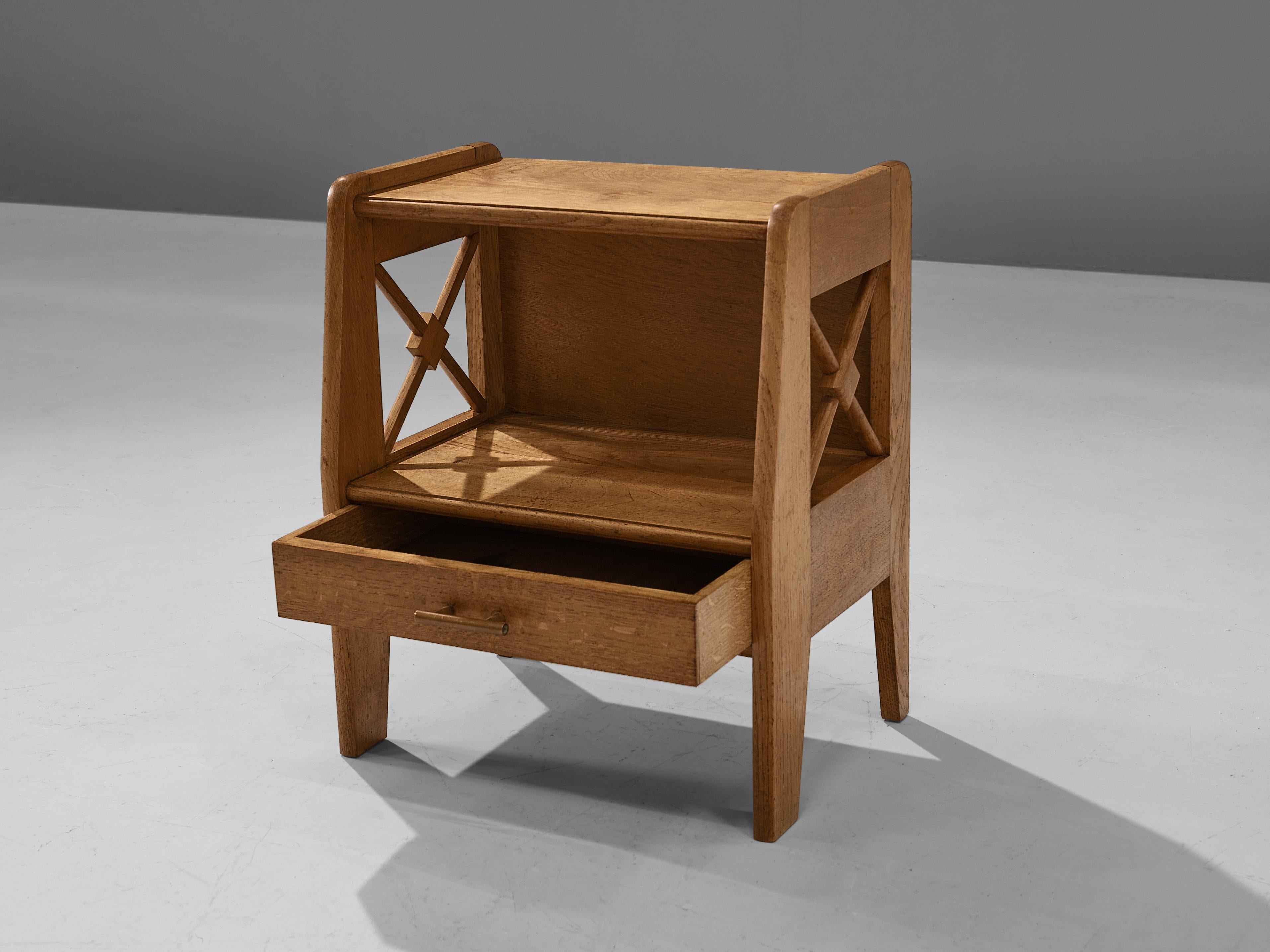 French Small Side Table in Oak 1