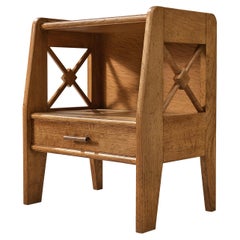 French Small Side Table in Oak