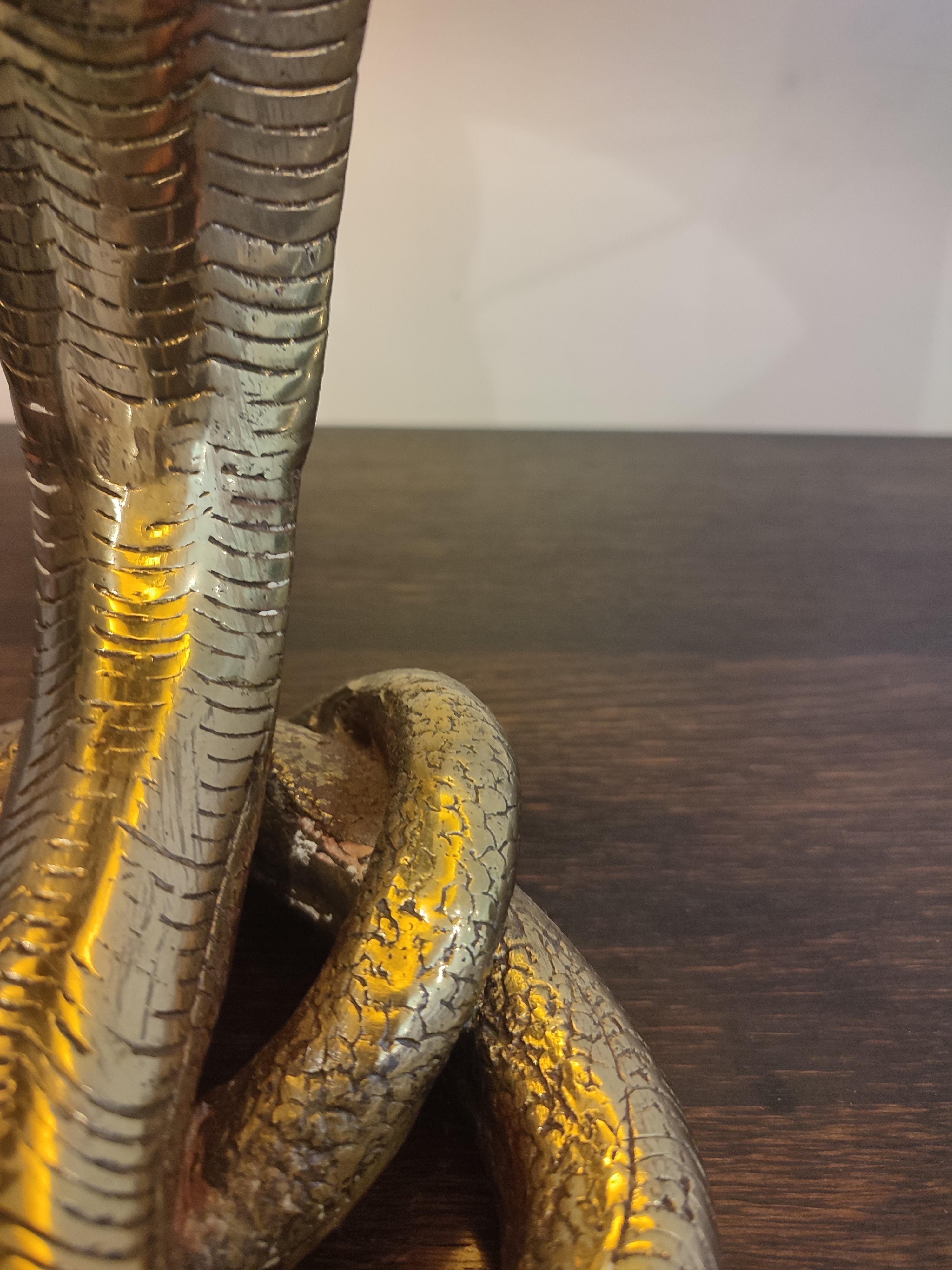 French Snake Lamp in Brass from Maison Jansen, 1970s In Good Condition In Waasmunster, BE