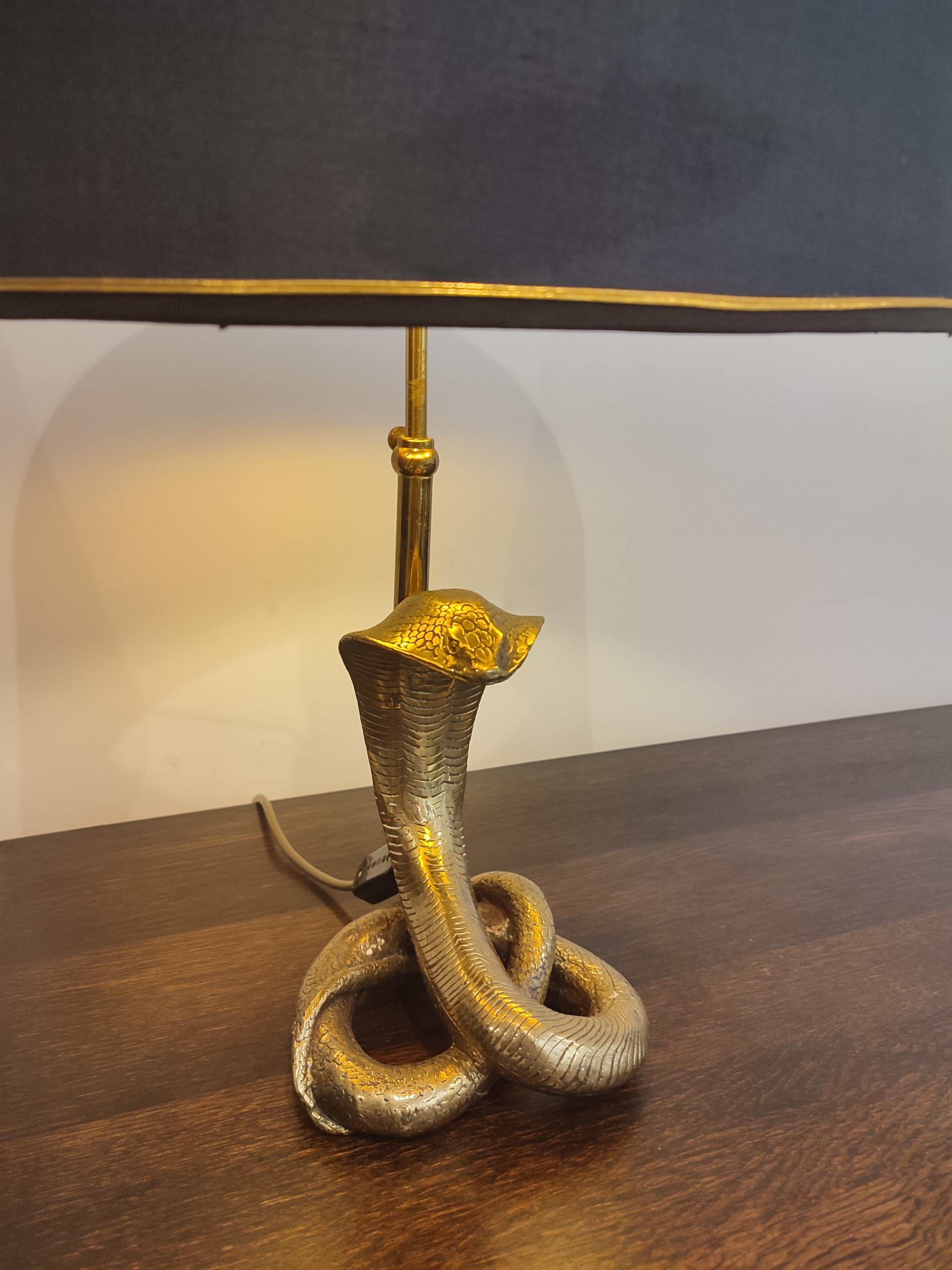 French Snake Lamp in Brass from Maison Jansen, 1970s 3