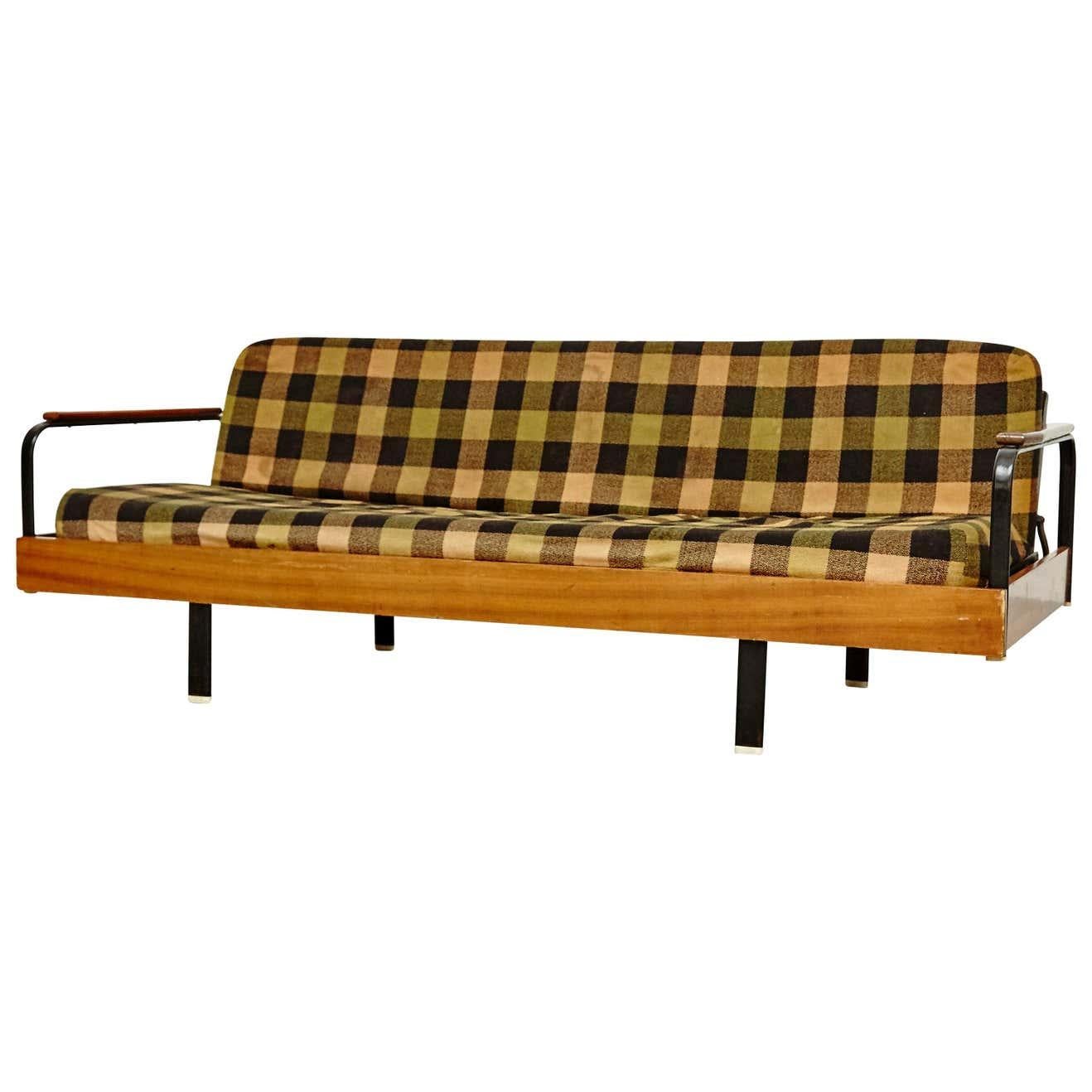 Französisches Sofa nach Jean Prouve, um 1950 im Angebot 5