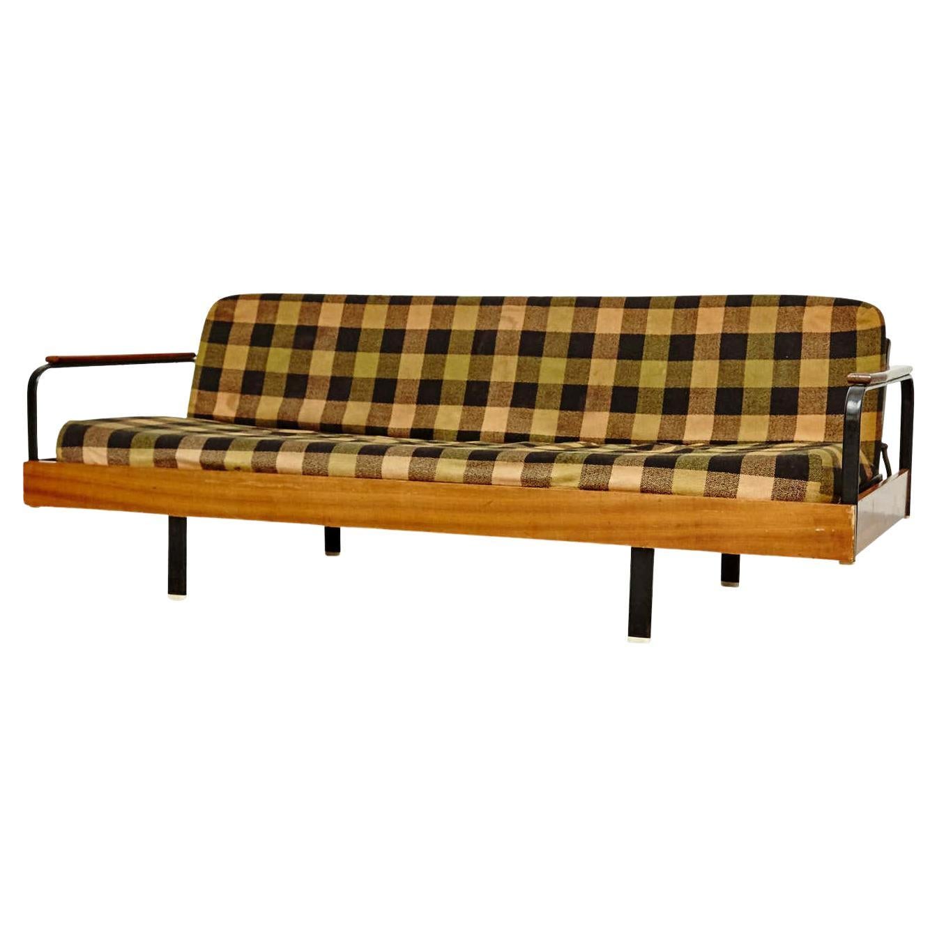 French Sofa after Jean Prouve, circa 1950 For Sale