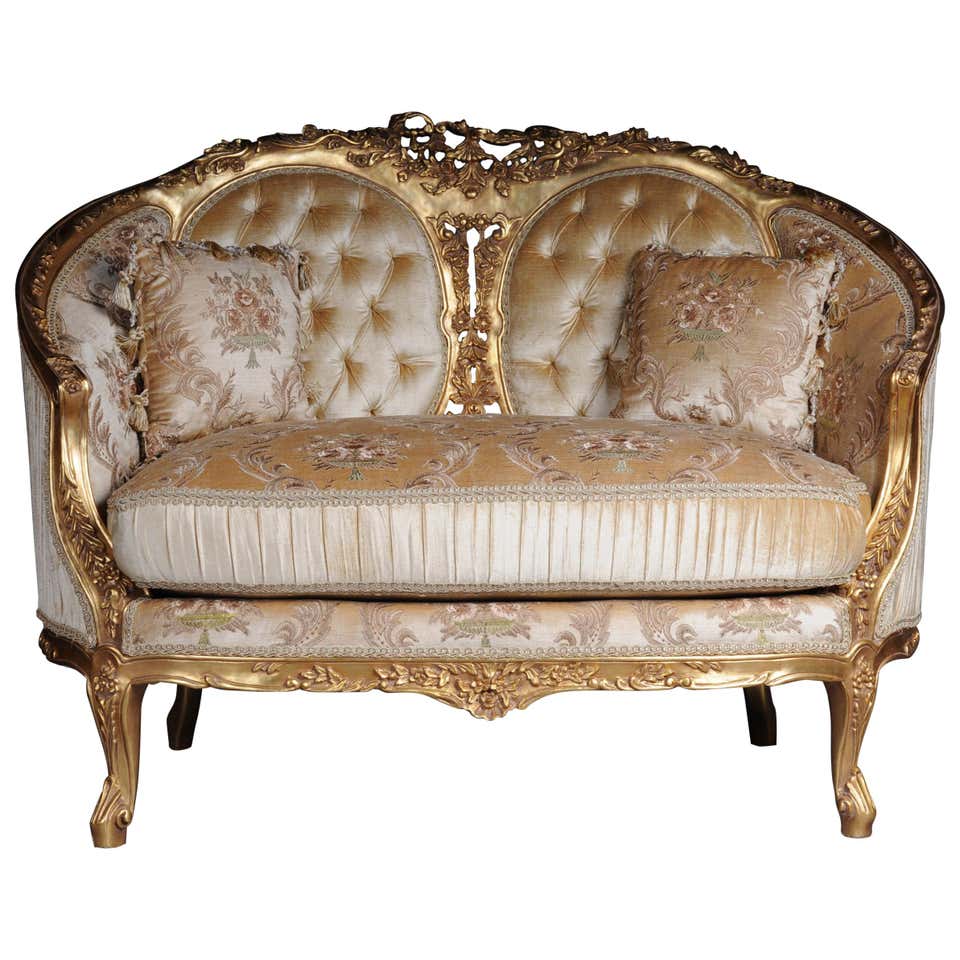 French Rococo Style Giltwood Canape Sofa at 1stdibs