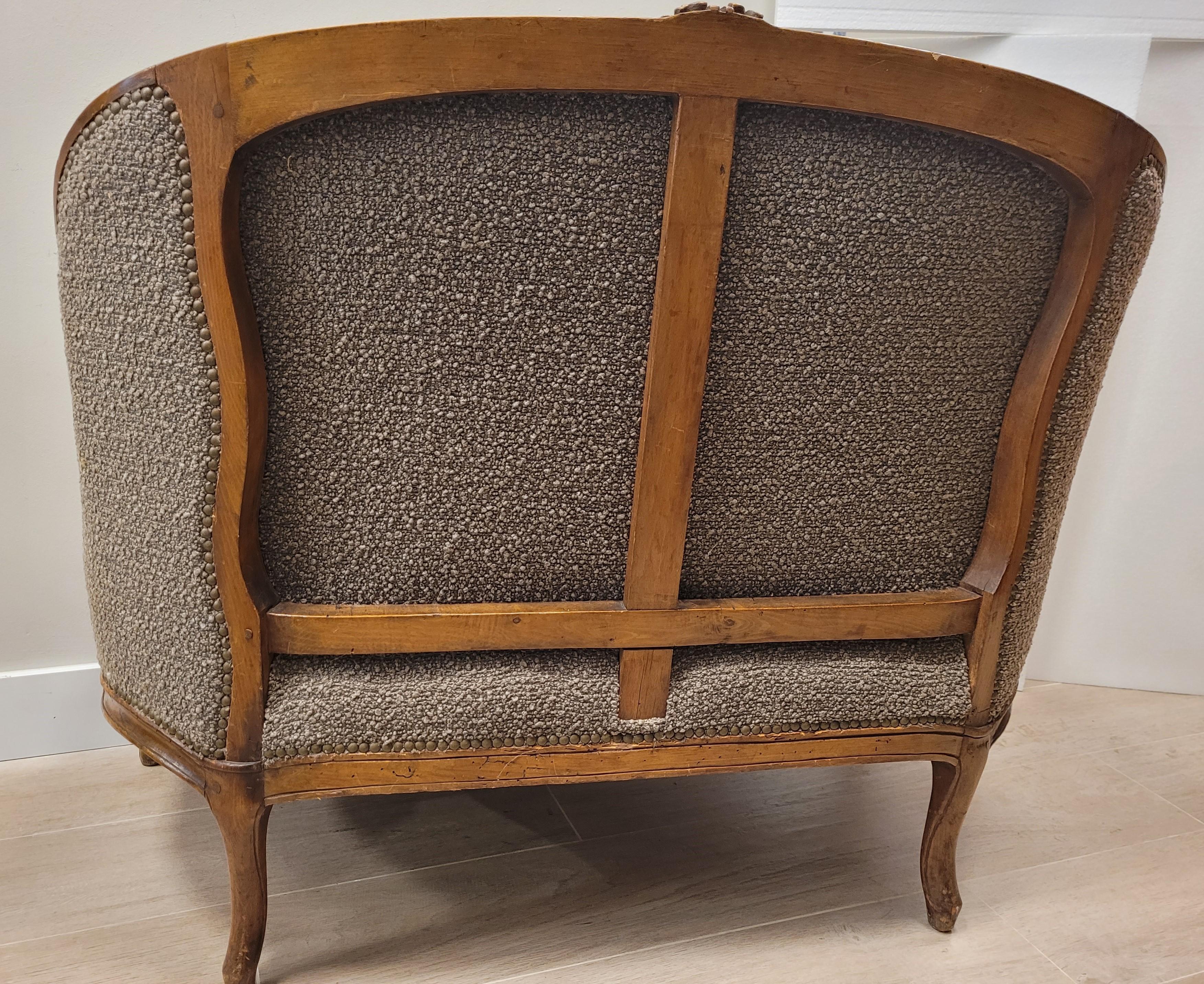 Französisches Sofa -Canape Luis xv Nerzfarbe, Holz  im Angebot 6