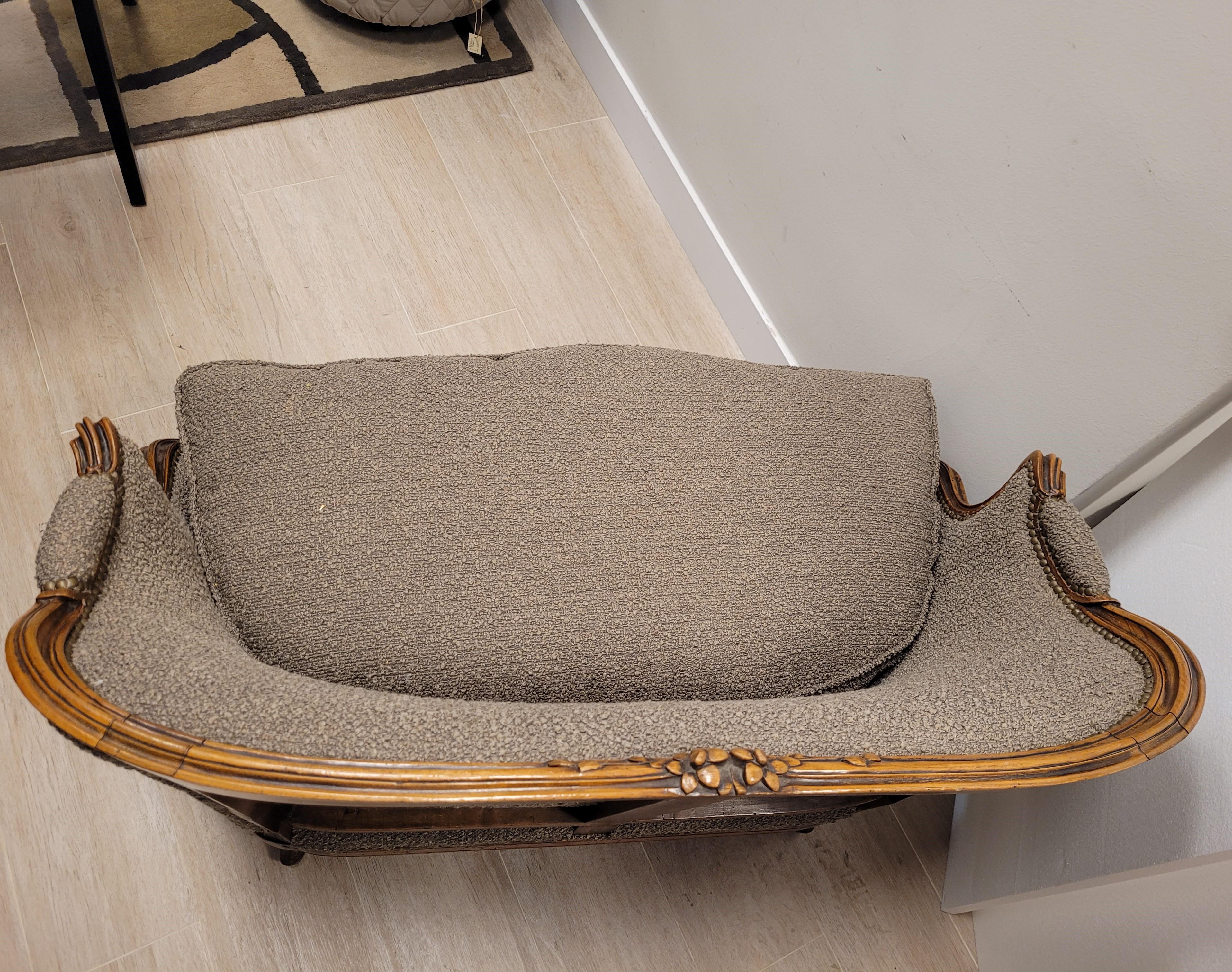 Französisches Sofa -Canape Luis xv Nerzfarbe, Holz  im Angebot 9