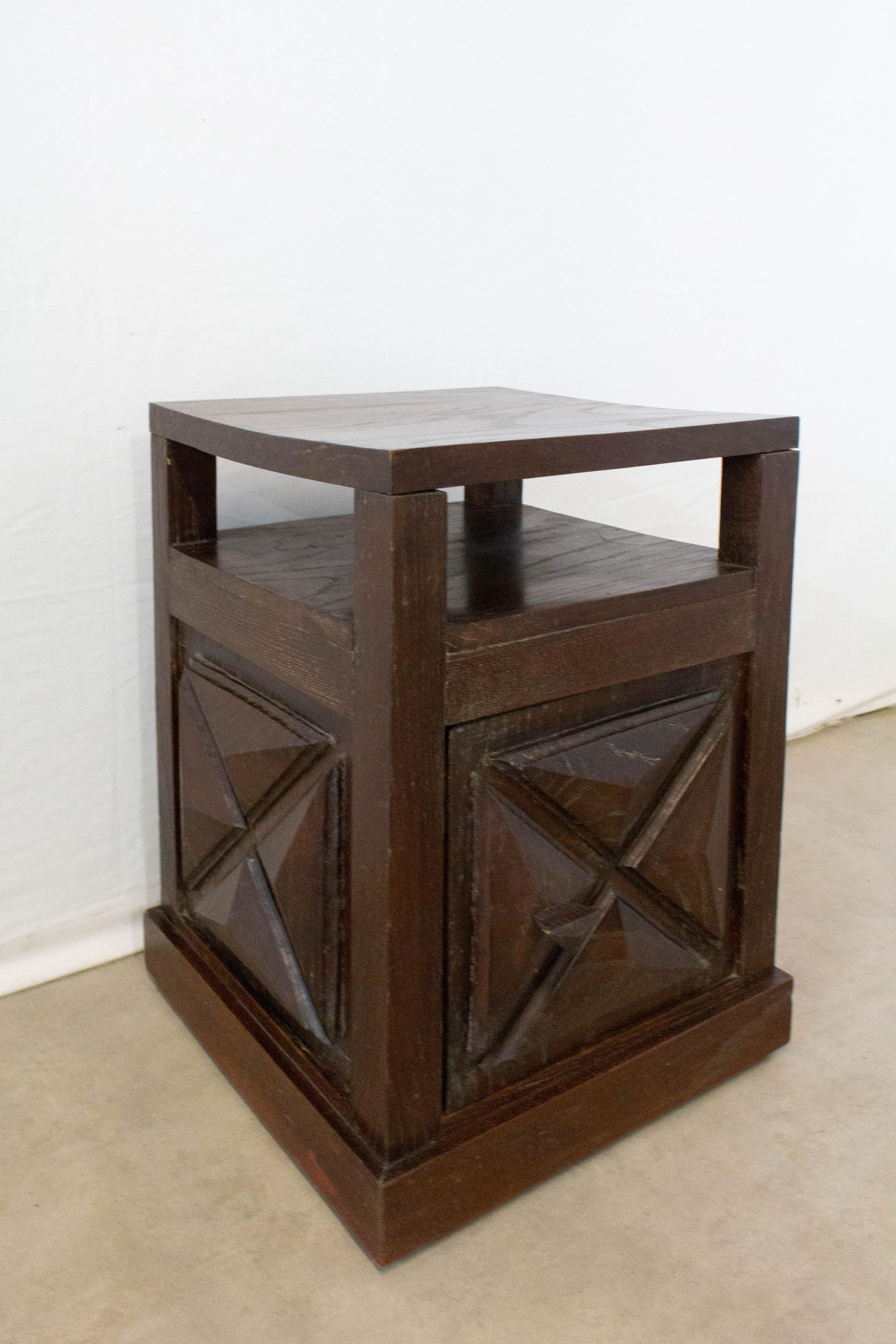 French Sofa End Table Side Table Four Similar Sides Oak, circa 1940 In Good Condition In Labrit, Landes