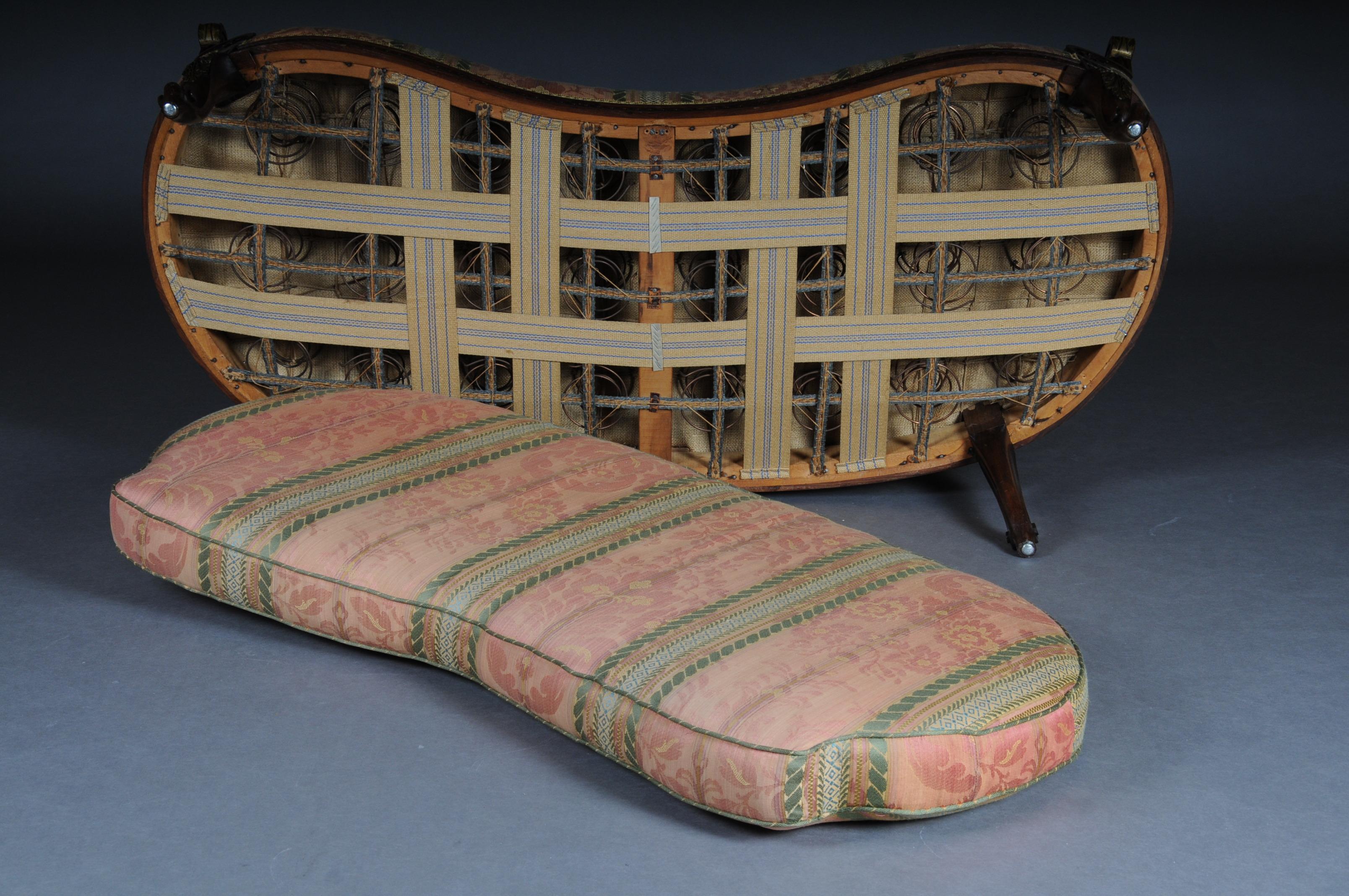 Französische Sofagruppe Canape und 2 Bergeren, um 1900, Buchenholz im Angebot 8