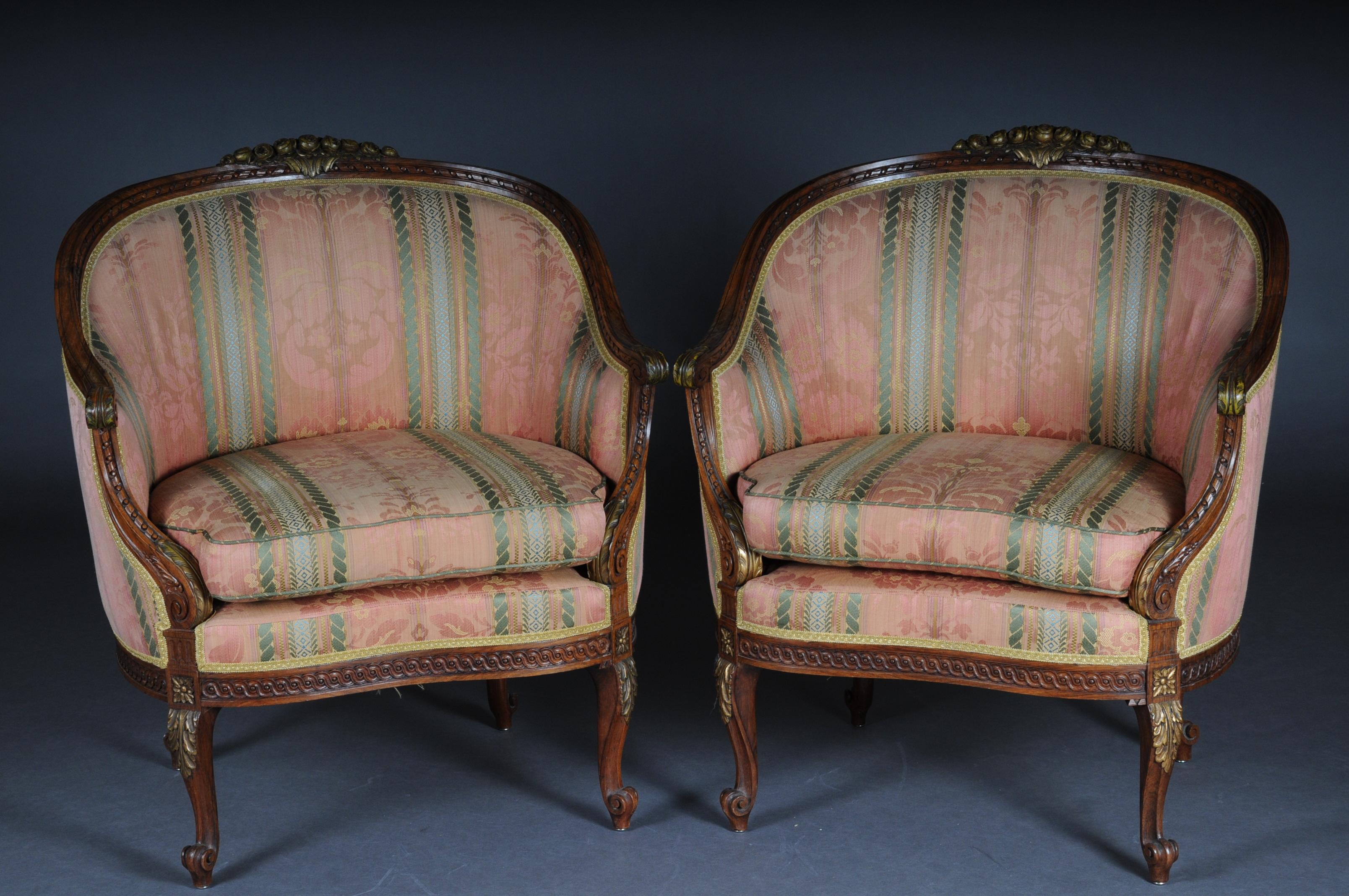 French Sofa Group Canape and 2 Bergeren, circa 1900, Beechwood For Sale 9