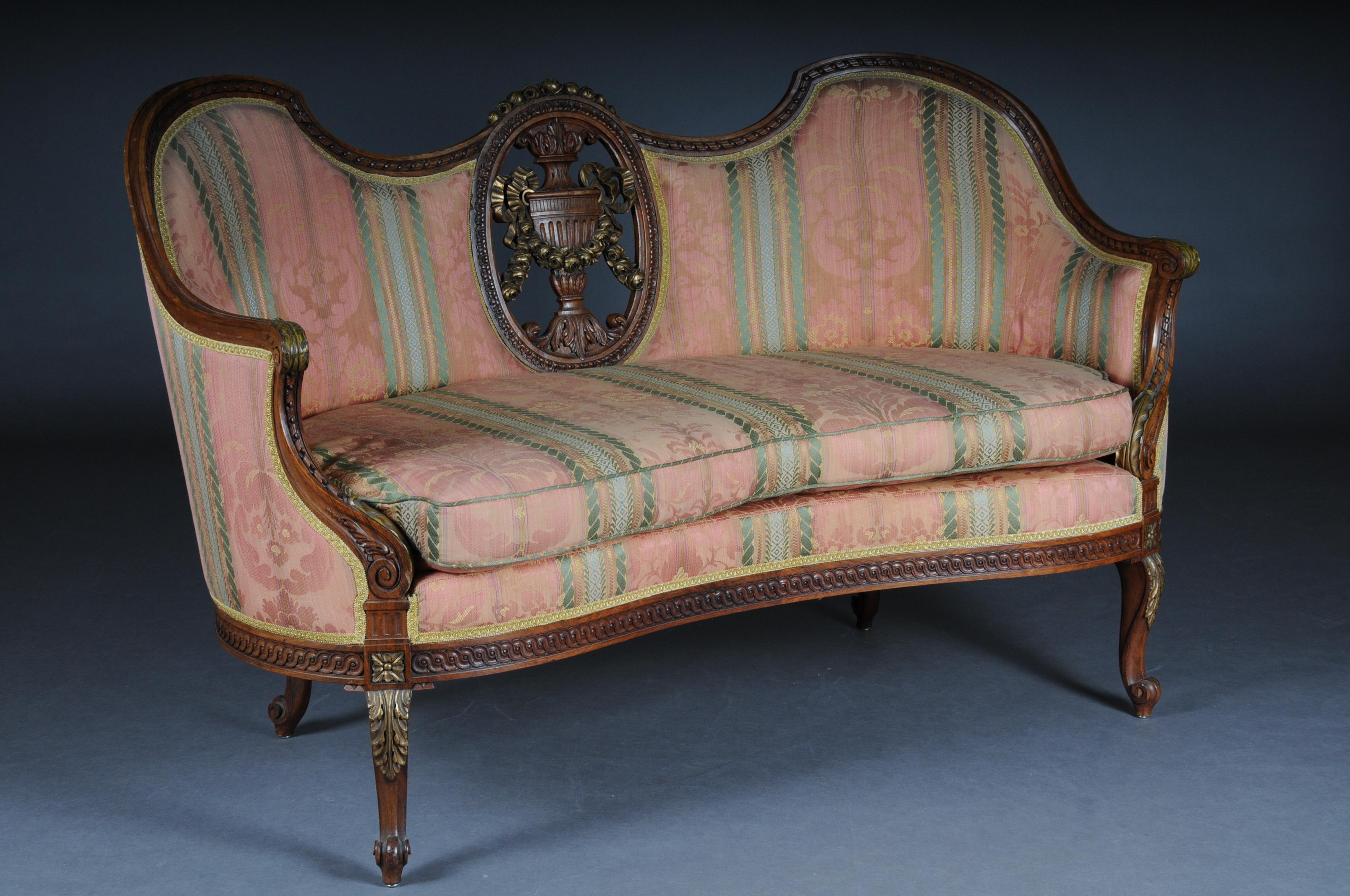 French Sofa Group Canape and 2 Bergeren, circa 1900, Beechwood For Sale 2