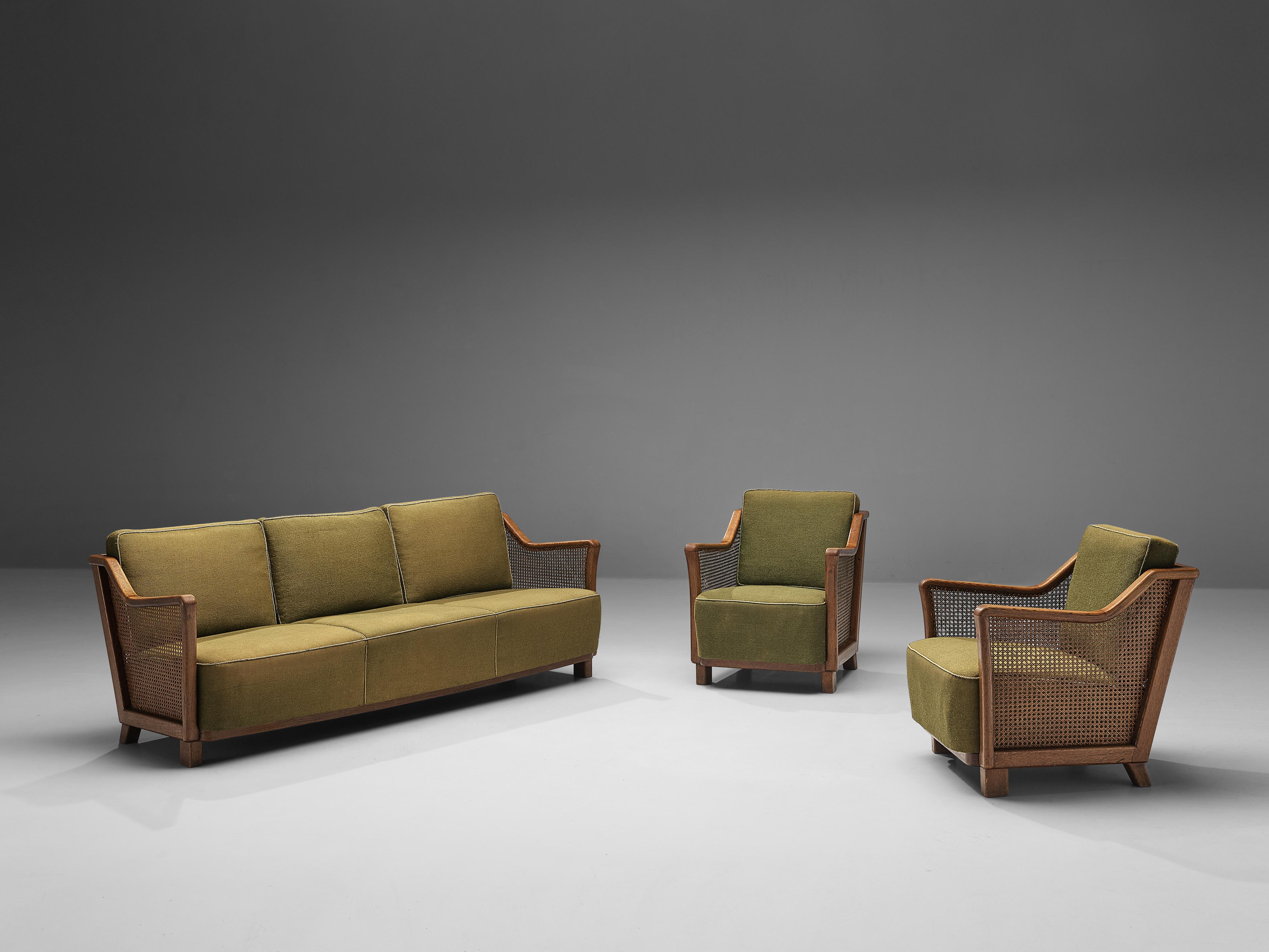French Sofa in Cane and Oak 4