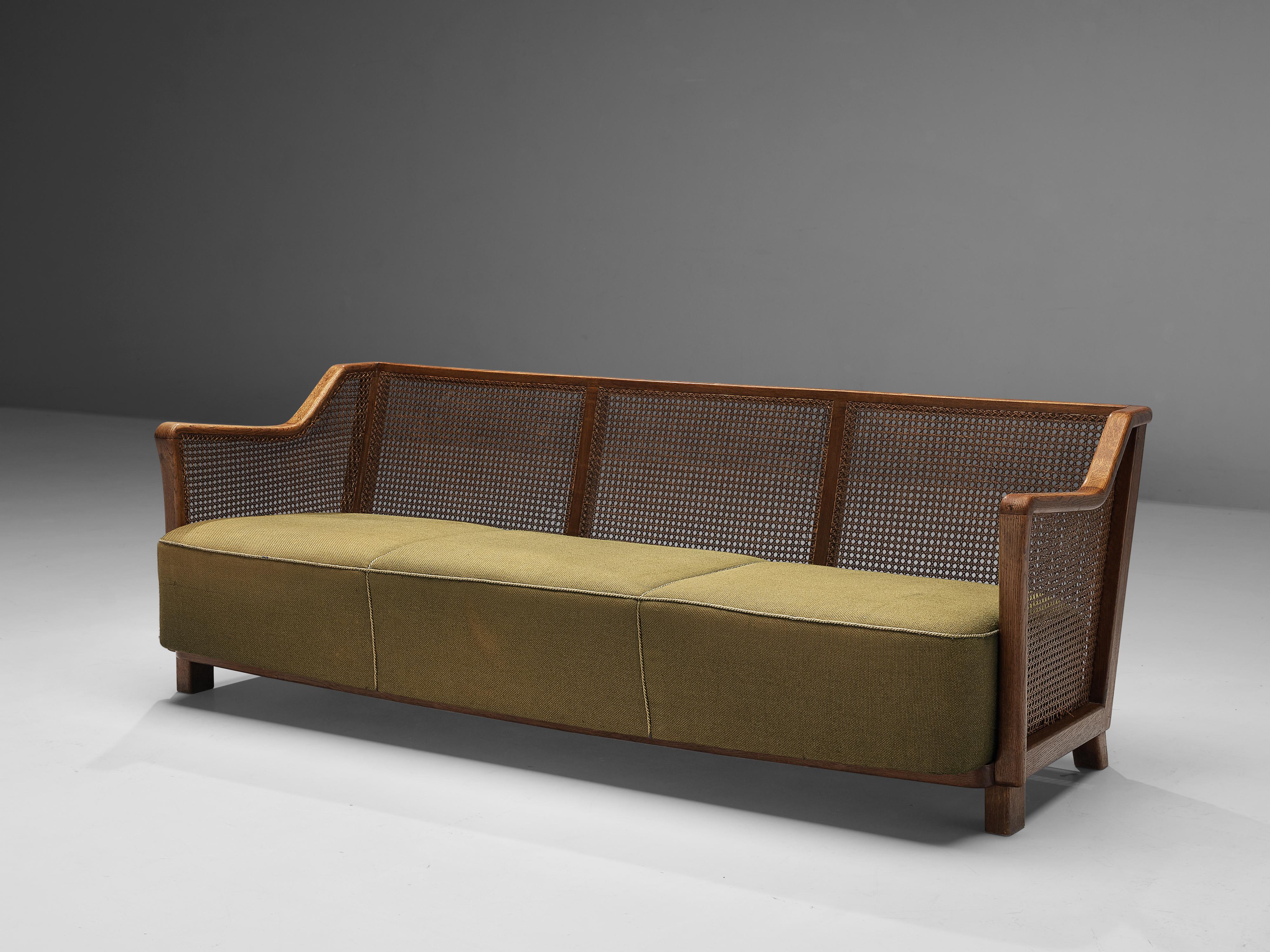 cane wood sofa