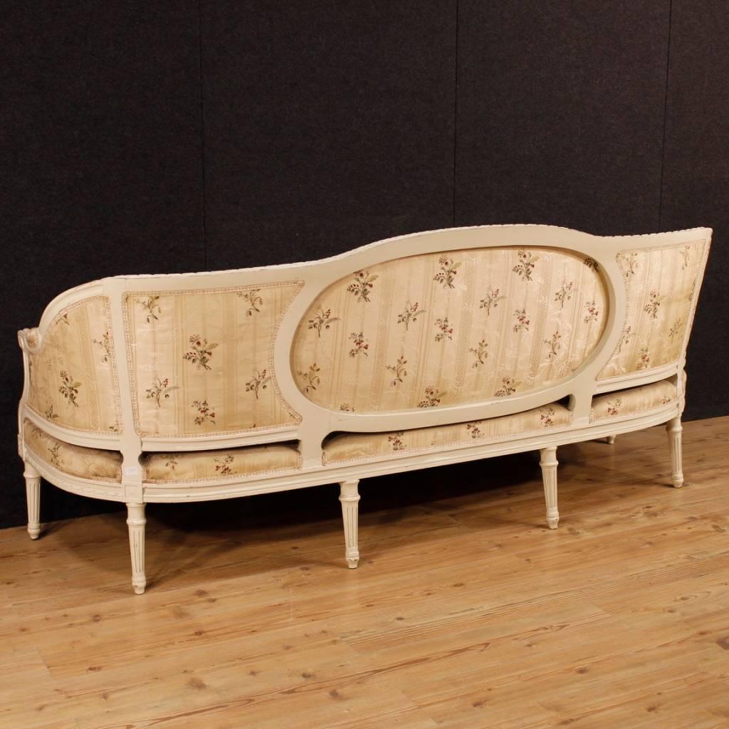French Sofa in Lacquered and Carved Wood in Louis XVI Style from 20th Century 3