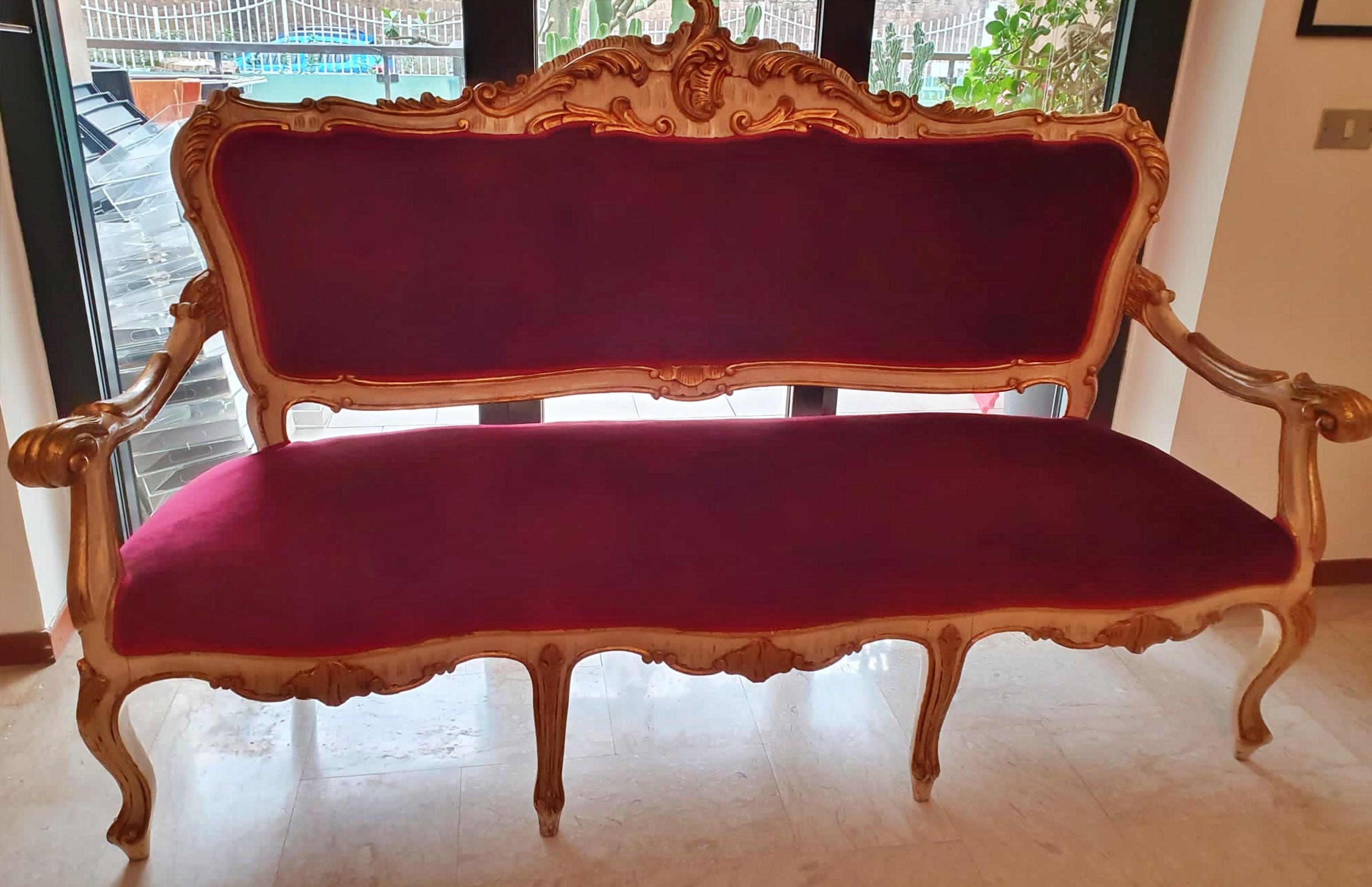 Französisches Sofa im Louis-XVI.-Stil, Ende des 19. Jahrhunderts, TOTAL RESTORED (Handgeschnitzt) im Angebot