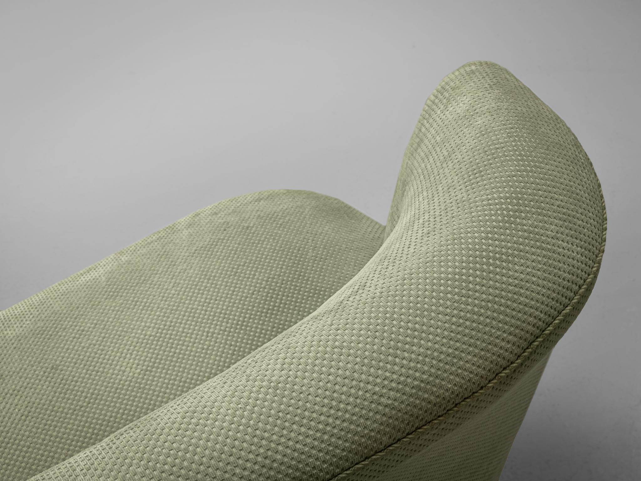 Mid-20th Century French Sofa Settee in Light Green Fabric