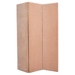 Separador de ambientes francés de terciopelo rosa suave, hacia 1960