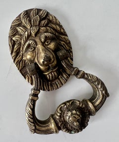 French Solid Brass Lion Door Knocker
