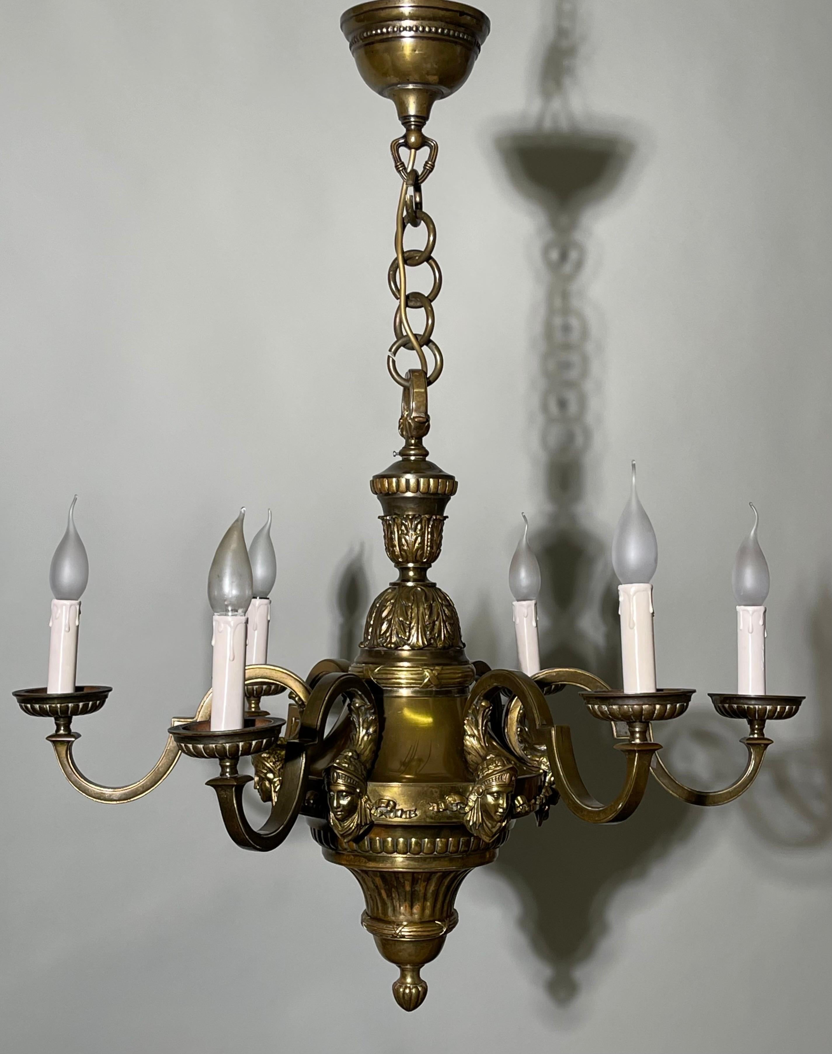 French Bronze Chandelier, circa 1900s For Sale 6