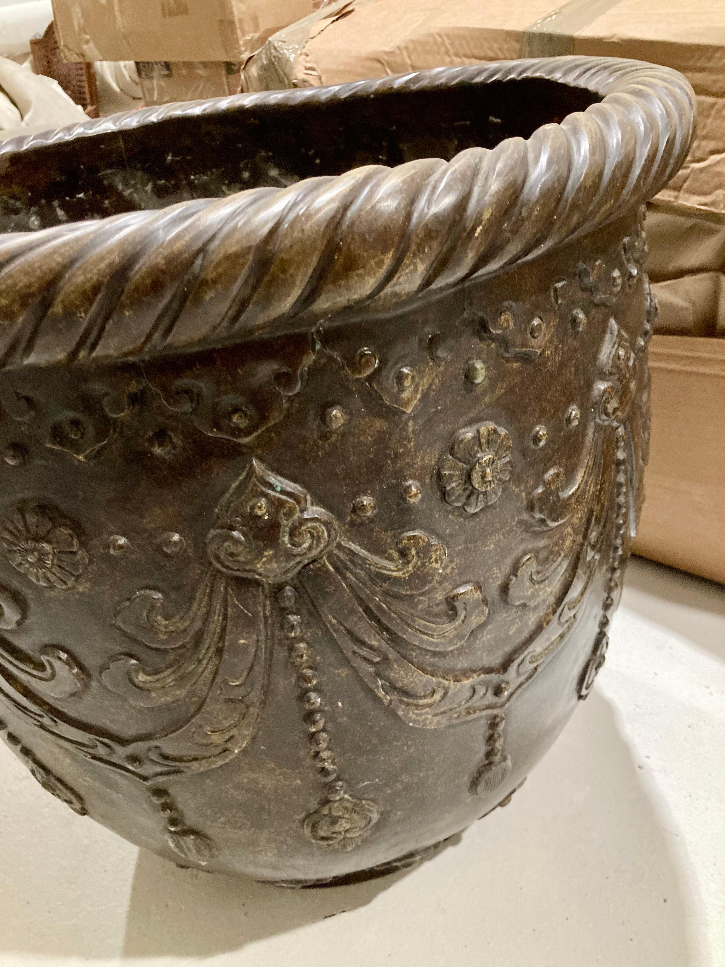 French Solid Bronze Planter For Sale 5