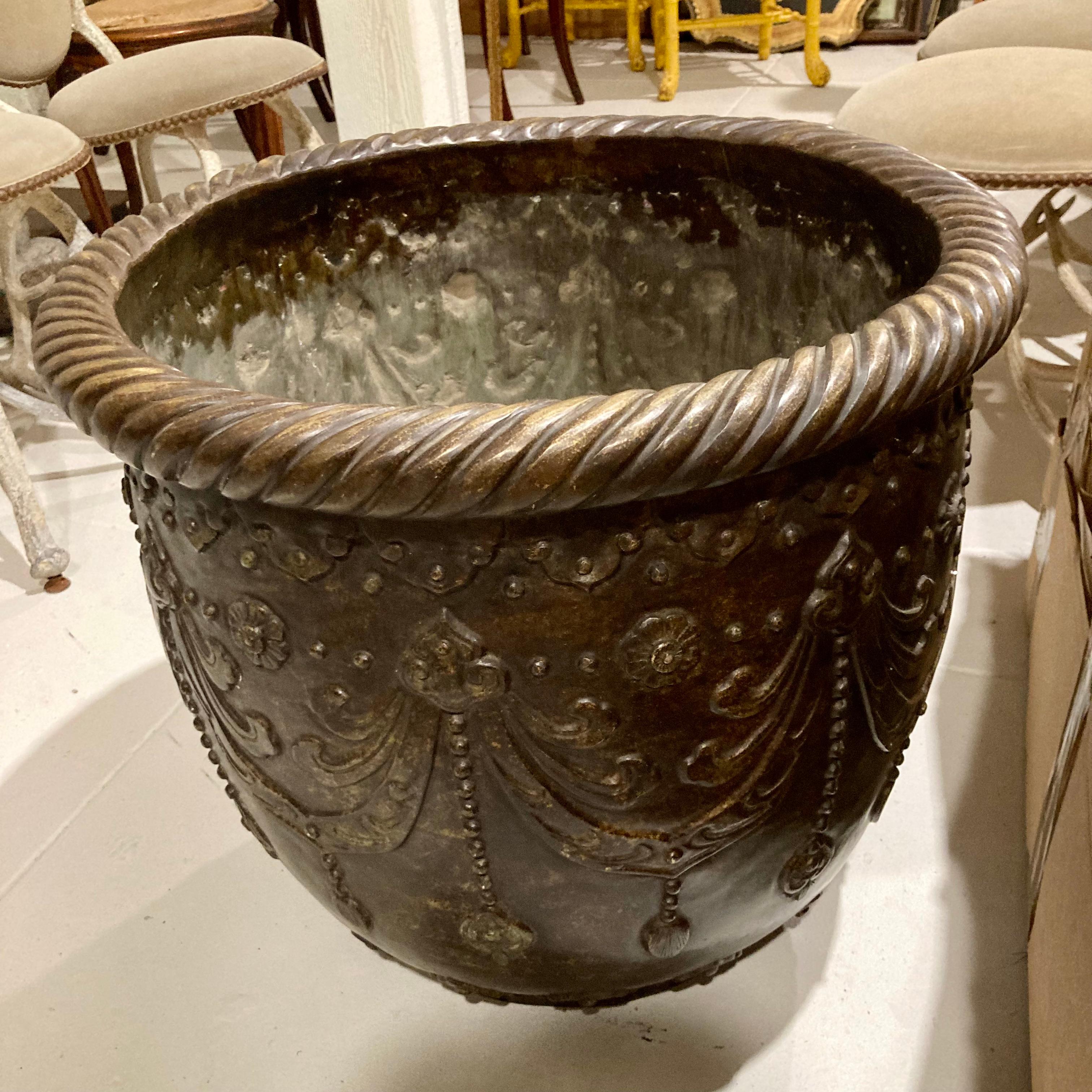 French Solid Bronze Planter For Sale 1