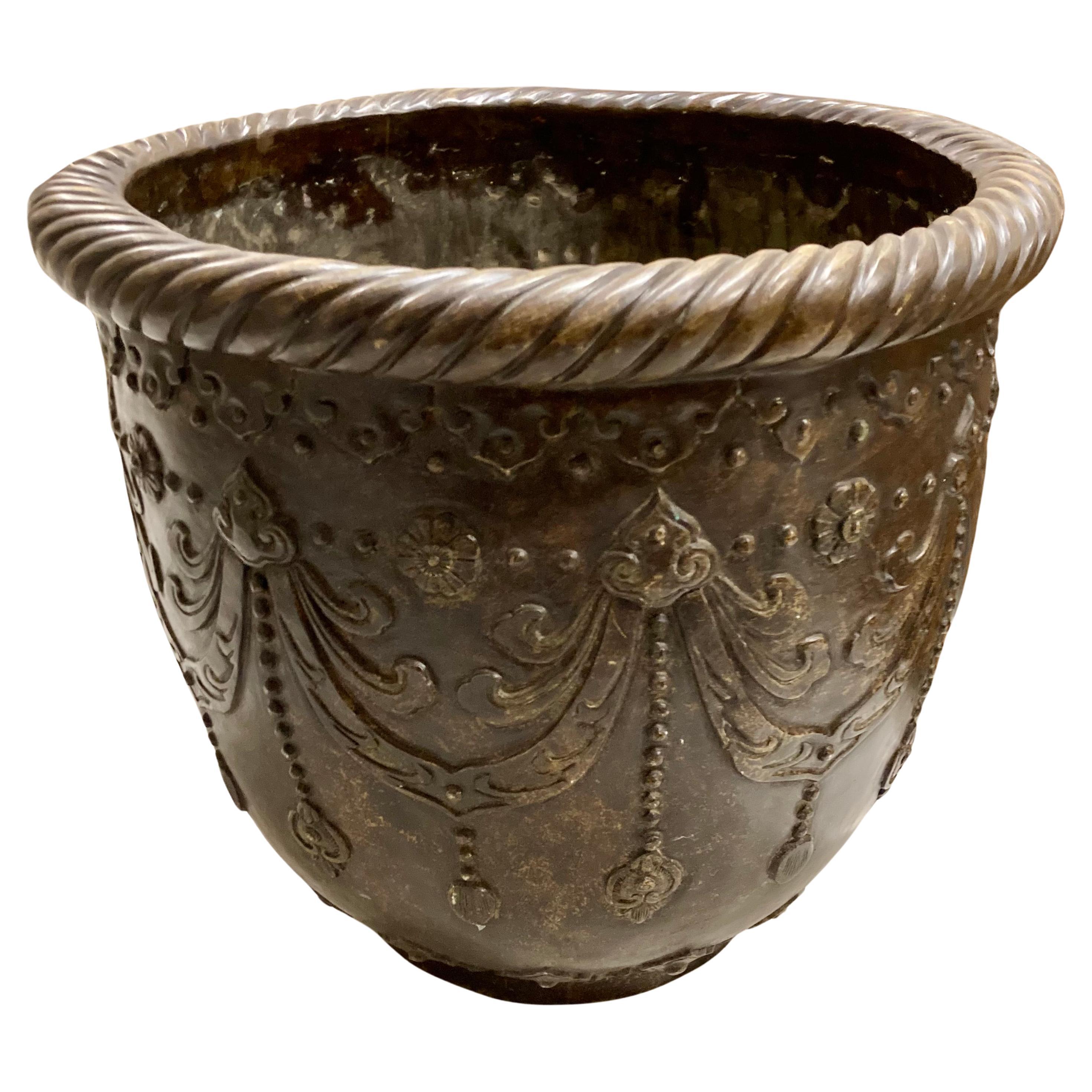 French Solid Bronze Planter For Sale