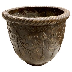 Antique French Solid Bronze Planter