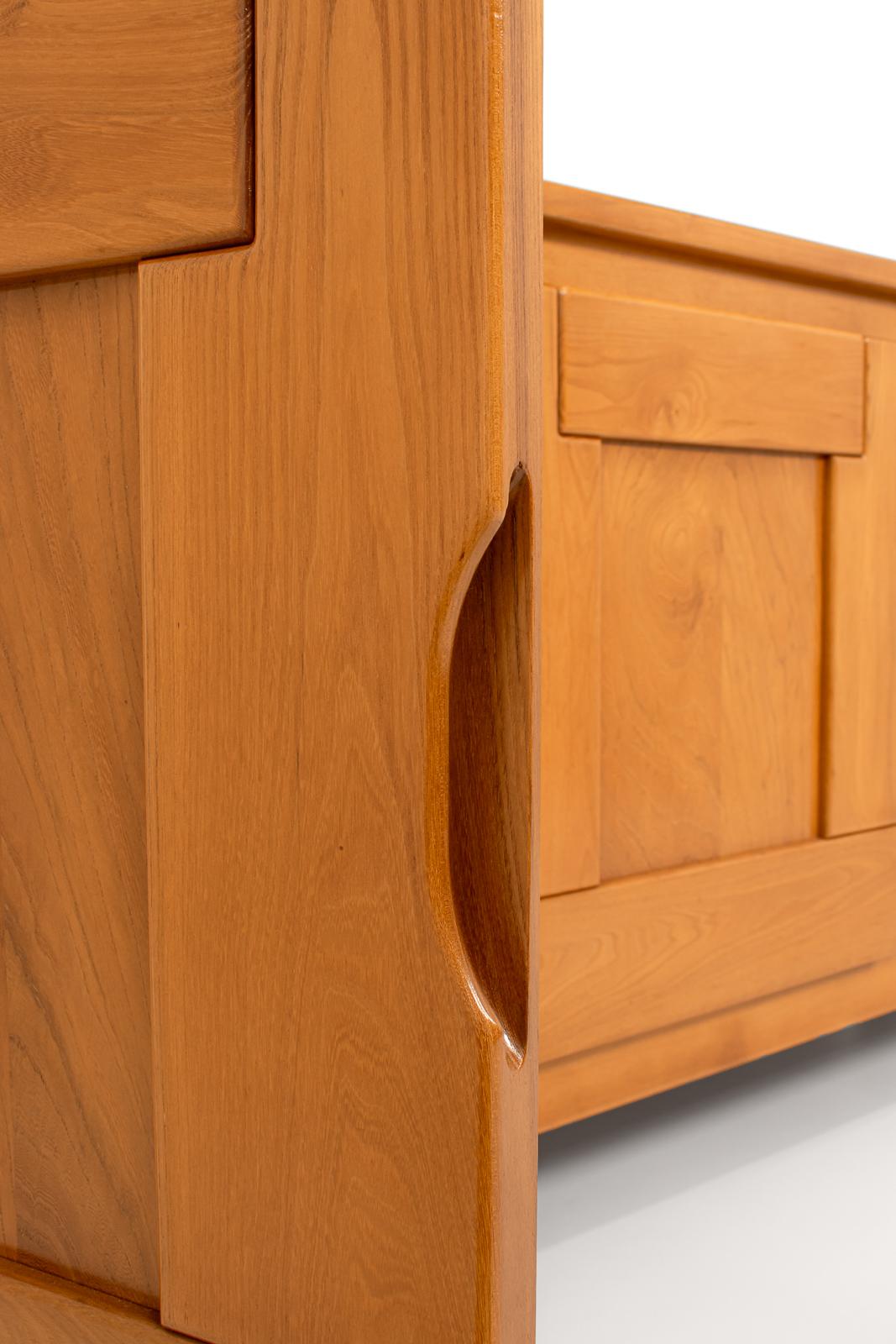 French Solid Elm Sideboard by Maison Regain 5