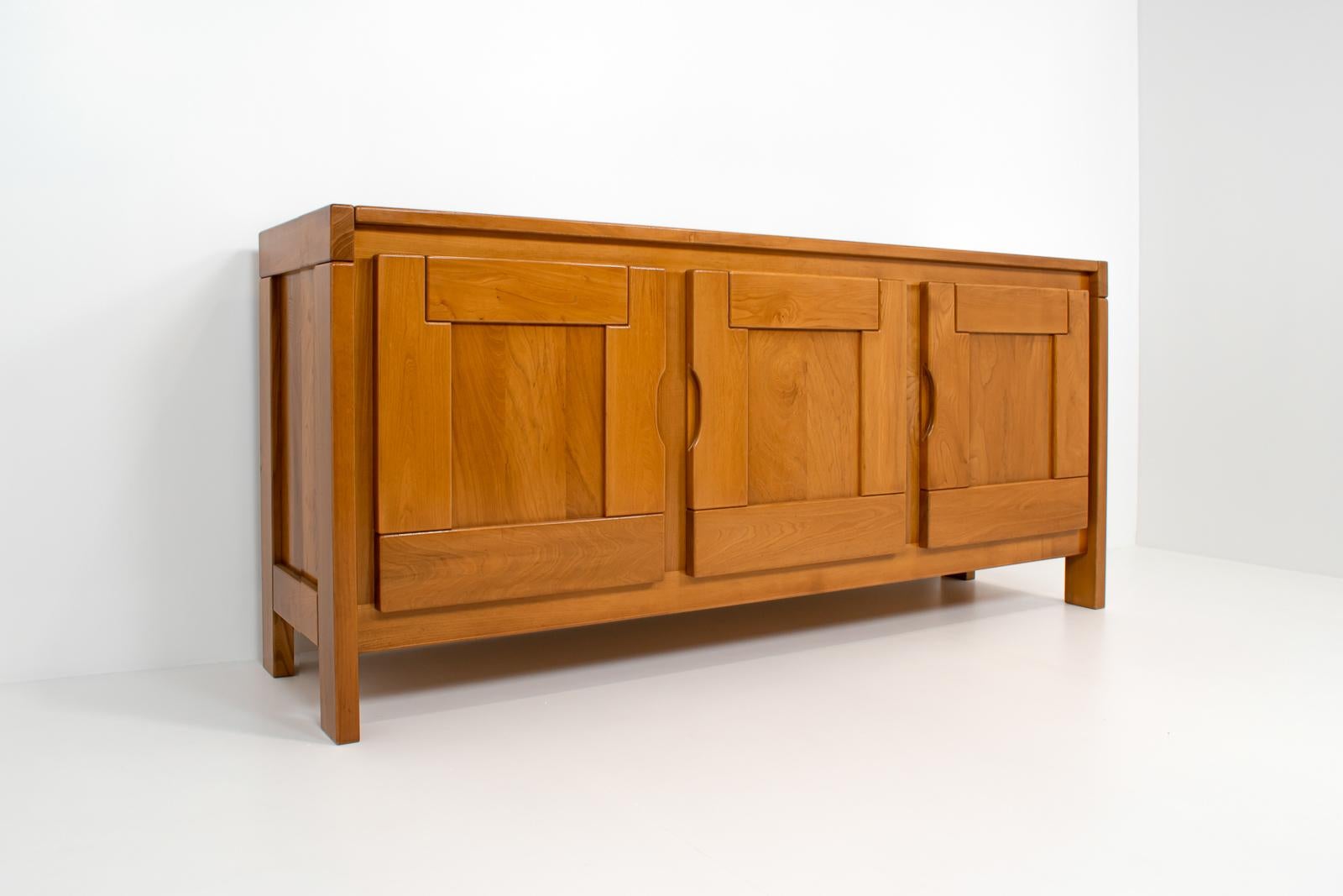 Wood French Solid Elm Sideboard by Maison Regain