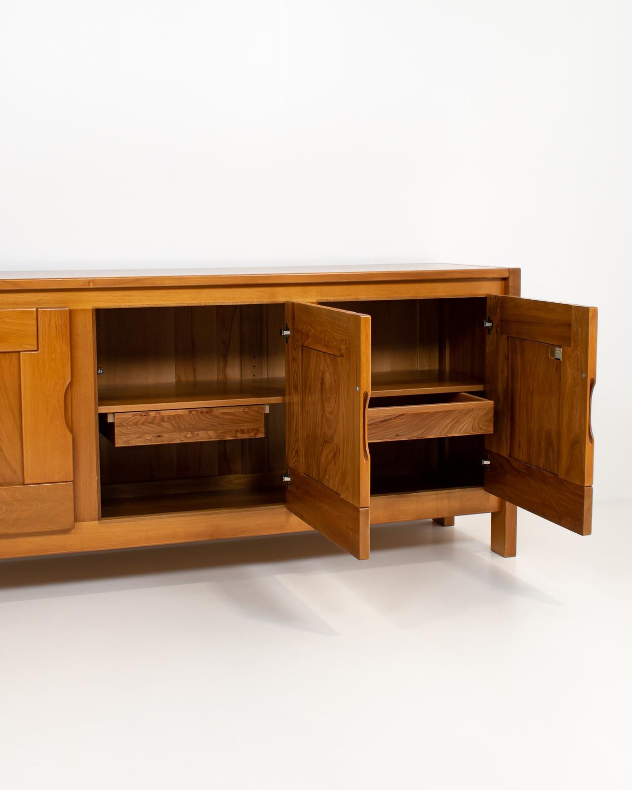 French Solid Elm Sideboard by Maison Regain 2