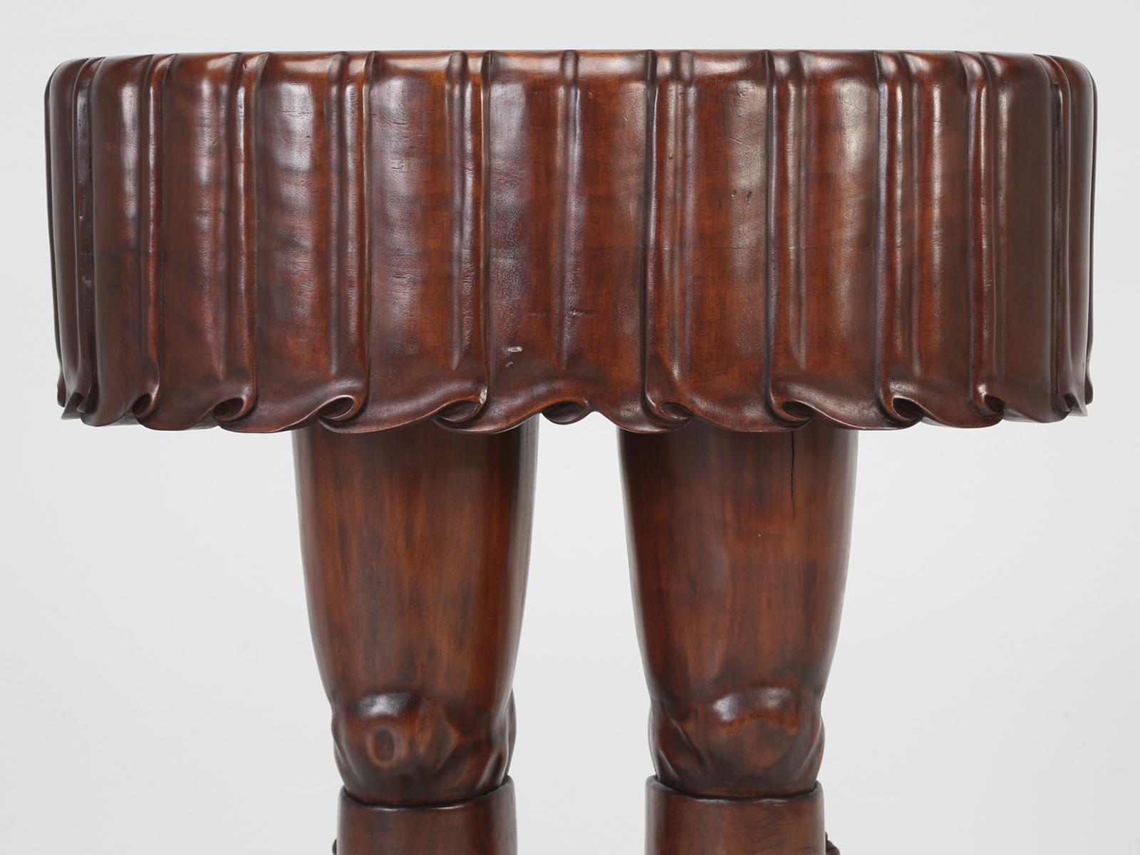 French Solid Mahogany Whimsical Side Table or Sculpture In Good Condition In Chicago, IL