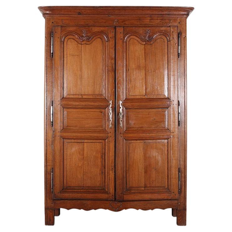 18th Century French Solid Oak Armoire from South of France.